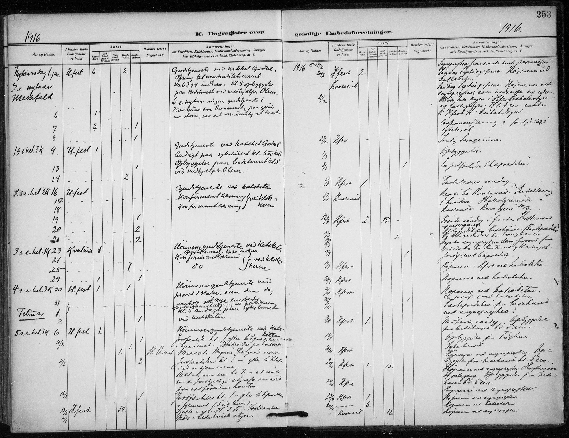 Hammerfest sokneprestkontor, SATØ/S-1347/H/Ha/L0014.kirke: Parish register (official) no. 14, 1906-1916, p. 253