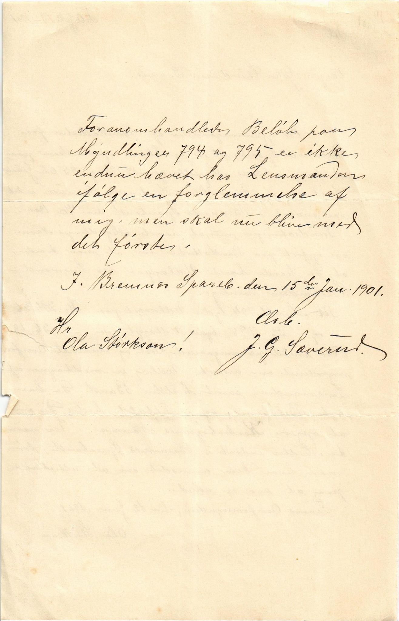 Finnaas kommune. Overformynderiet, IKAH/1218a-812/D/Da/Daa/L0002/0002: Kronologisk ordna korrespondanse / Kronologisk ordna korrespondanse, 1901-1904, p. 4