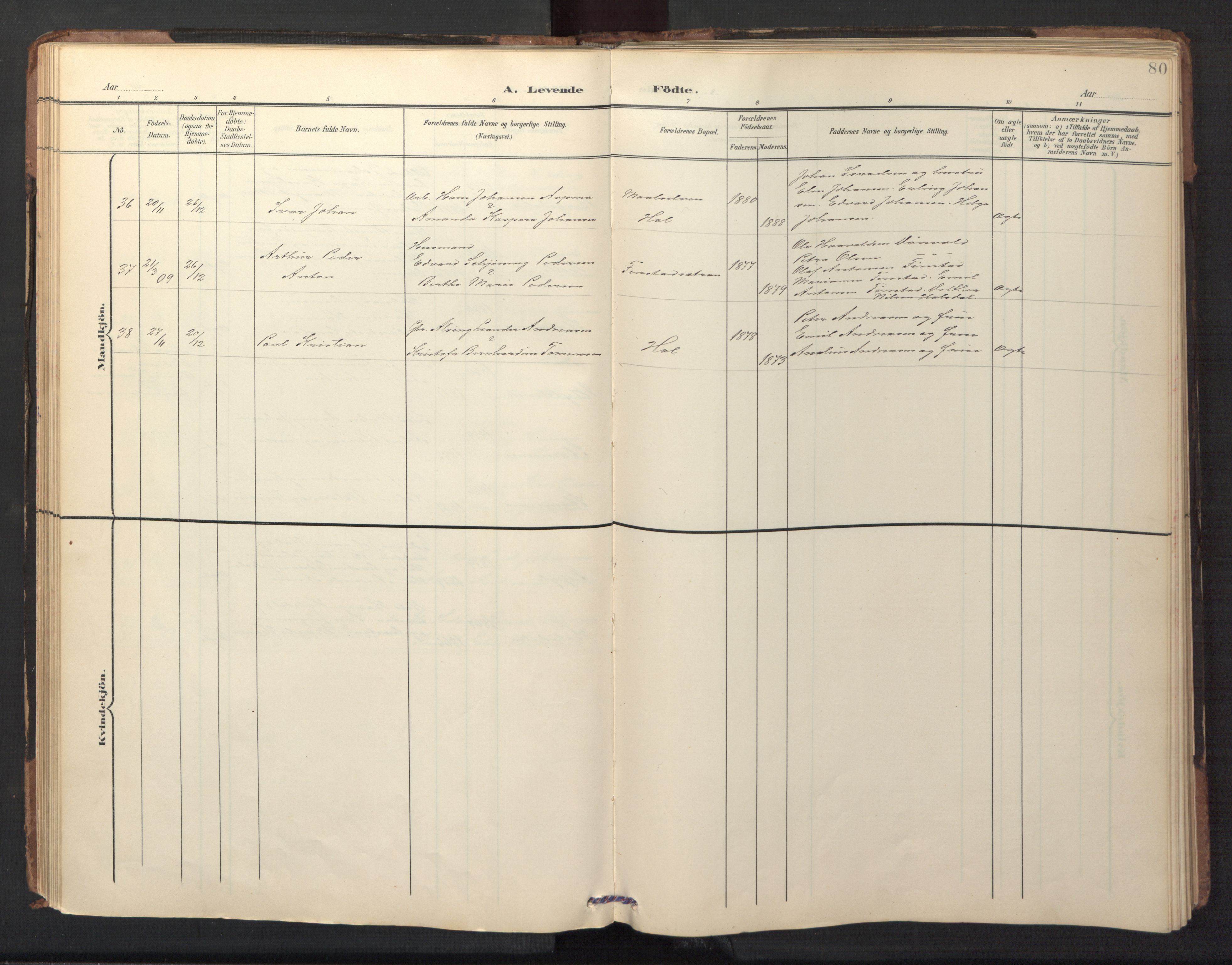 Ministerialprotokoller, klokkerbøker og fødselsregistre - Nordland, AV/SAT-A-1459/882/L1185: Parish register (copy) no. 882C03, 1898-1910, p. 80