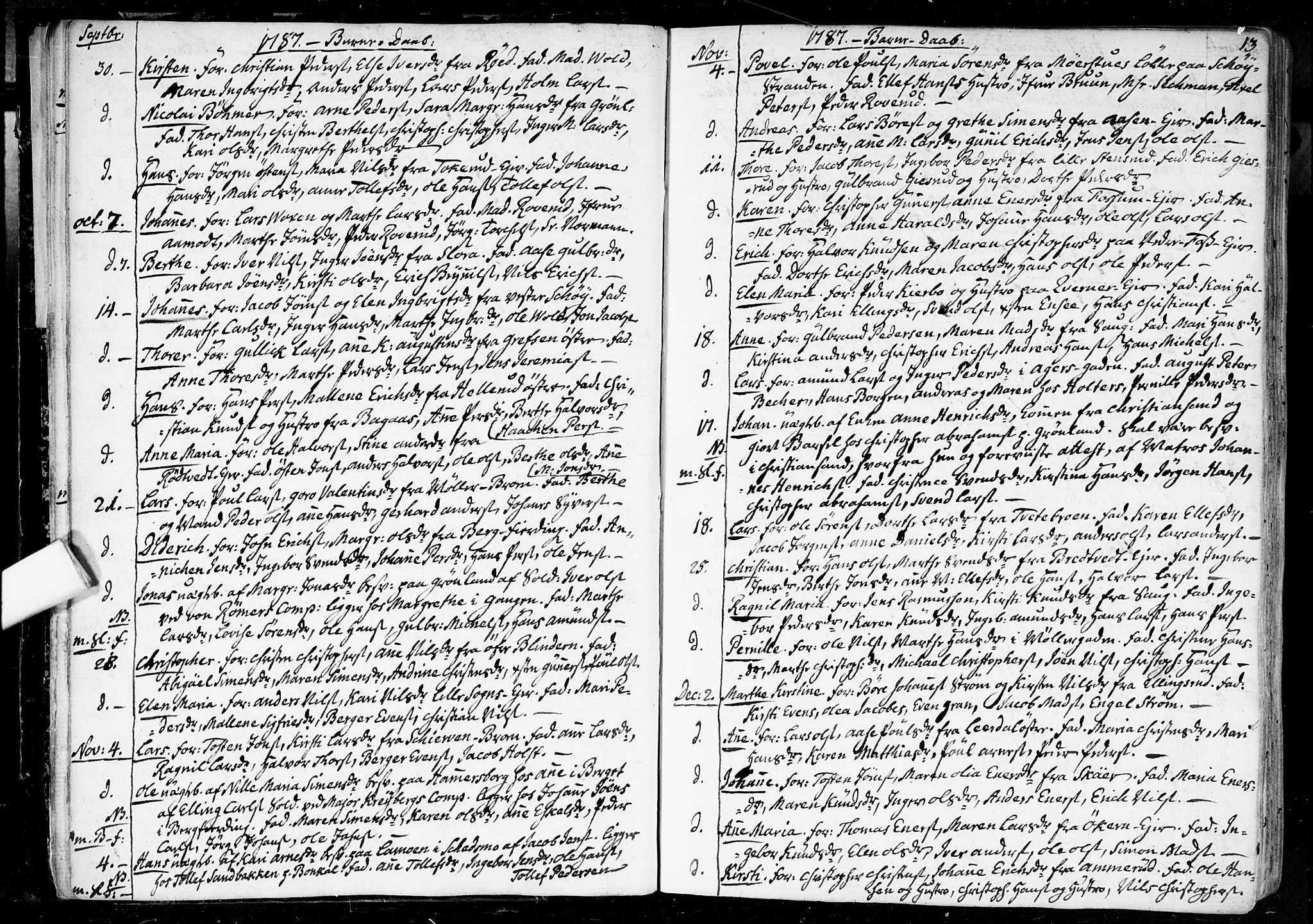 Aker prestekontor kirkebøker, SAO/A-10861/F/L0010: Parish register (official) no. 10, 1786-1809, p. 13