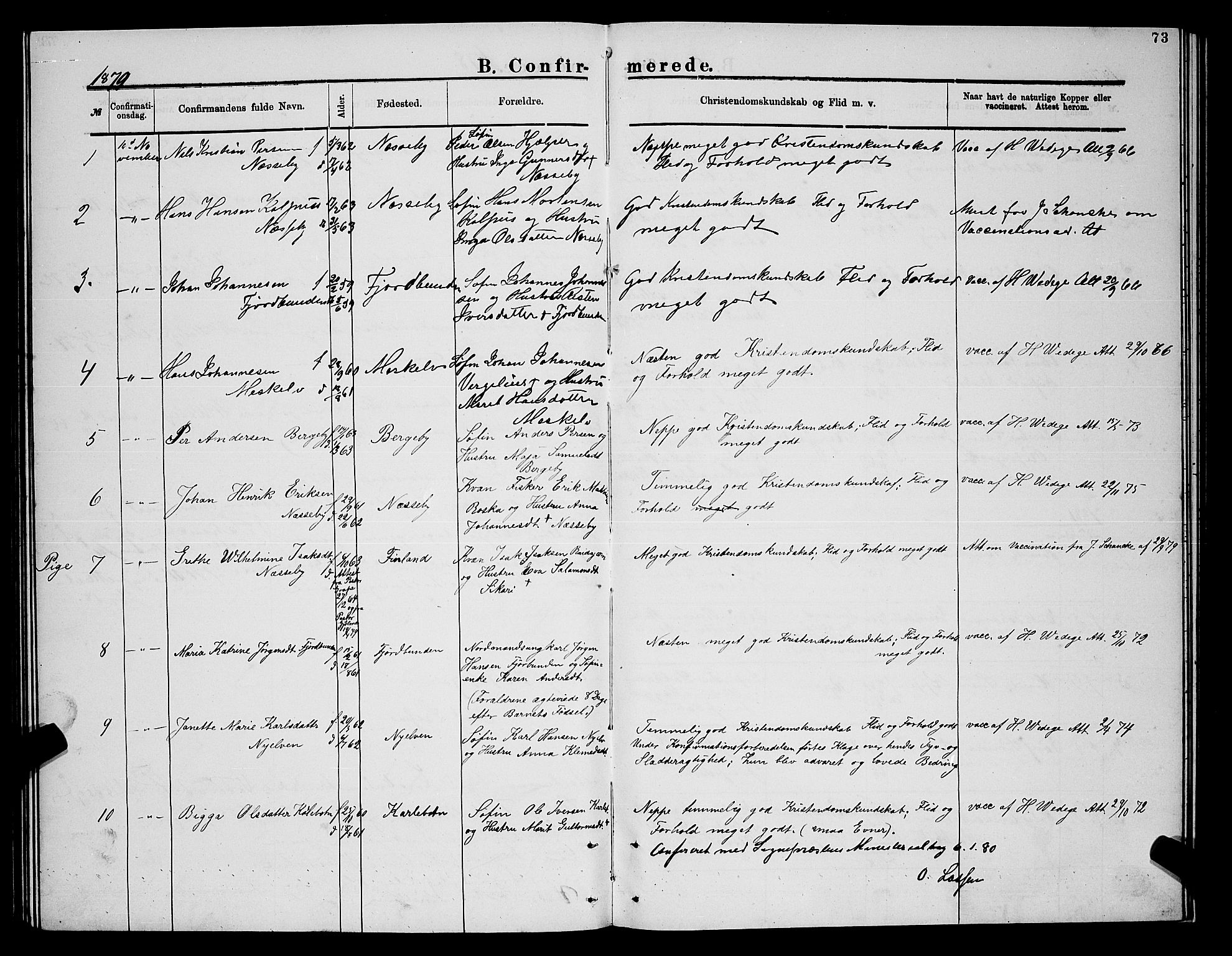 Nesseby sokneprestkontor, SATØ/S-1330/H/Hb/L0004klokker: Parish register (copy) no. 4, 1877-1884, p. 73