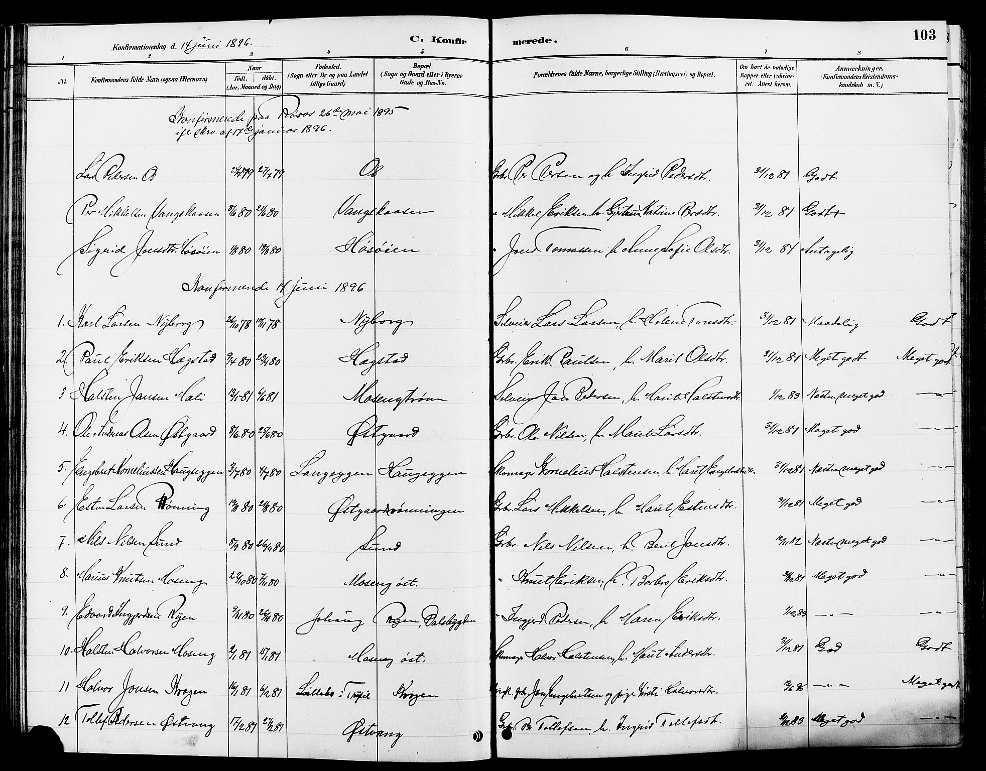 Tolga prestekontor, AV/SAH-PREST-062/L/L0008: Parish register (copy) no. 8, 1887-1912, p. 103