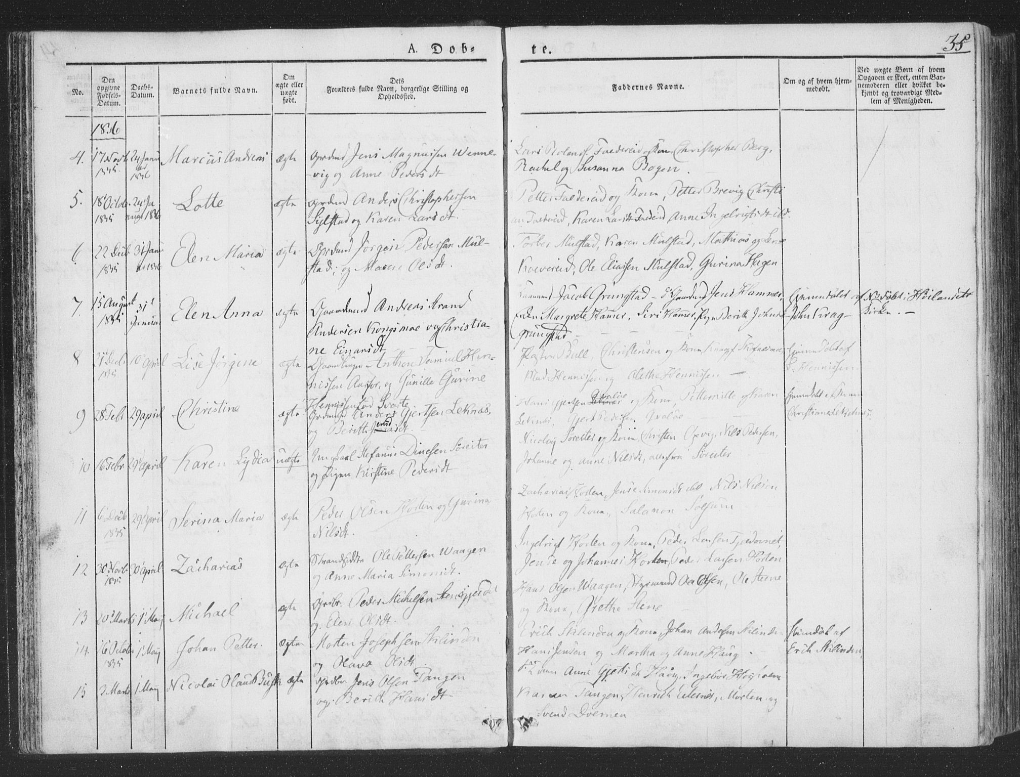 Ministerialprotokoller, klokkerbøker og fødselsregistre - Nord-Trøndelag, SAT/A-1458/780/L0639: Parish register (official) no. 780A04, 1830-1844, p. 35