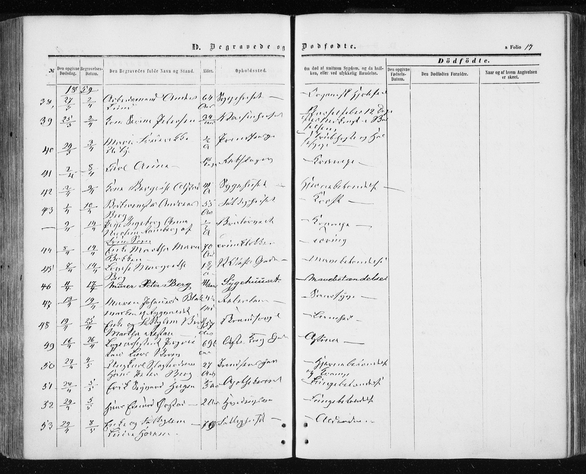 Ministerialprotokoller, klokkerbøker og fødselsregistre - Sør-Trøndelag, AV/SAT-A-1456/601/L0053: Parish register (official) no. 601A21, 1857-1865, p. 17
