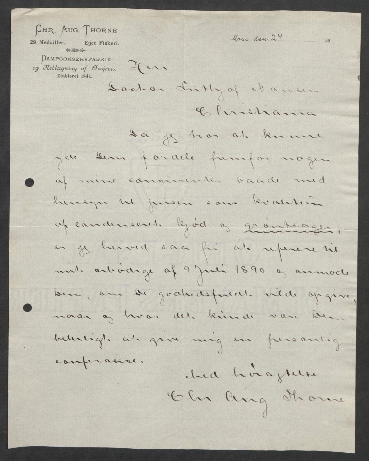 Arbeidskomitéen for Fridtjof Nansens polarekspedisjon, AV/RA-PA-0061/D/L0004: Innk. brev og telegrammer vedr. proviant og utrustning, 1892-1893, p. 559