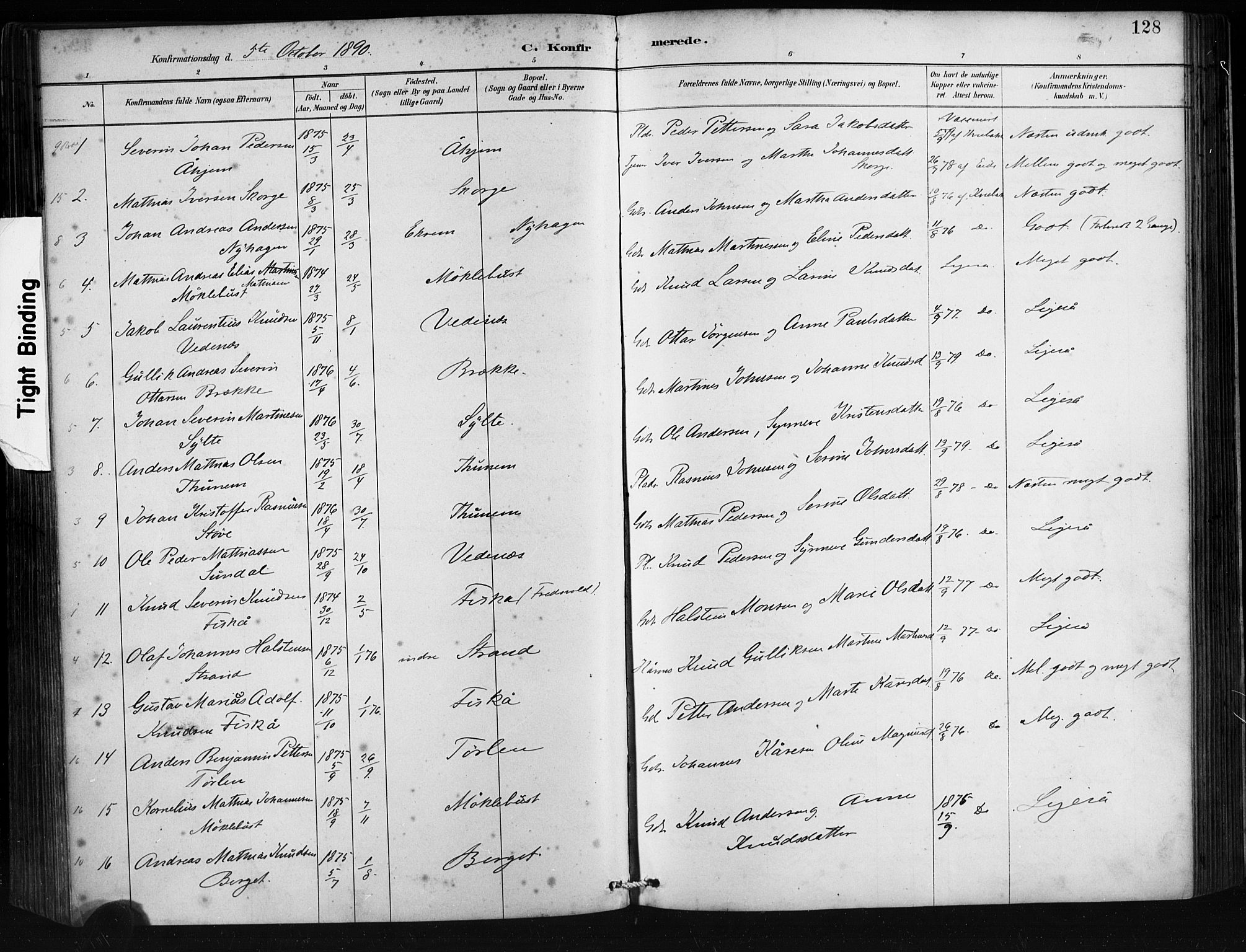 Ministerialprotokoller, klokkerbøker og fødselsregistre - Møre og Romsdal, AV/SAT-A-1454/501/L0008: Parish register (official) no. 501A08, 1885-1901, p. 128