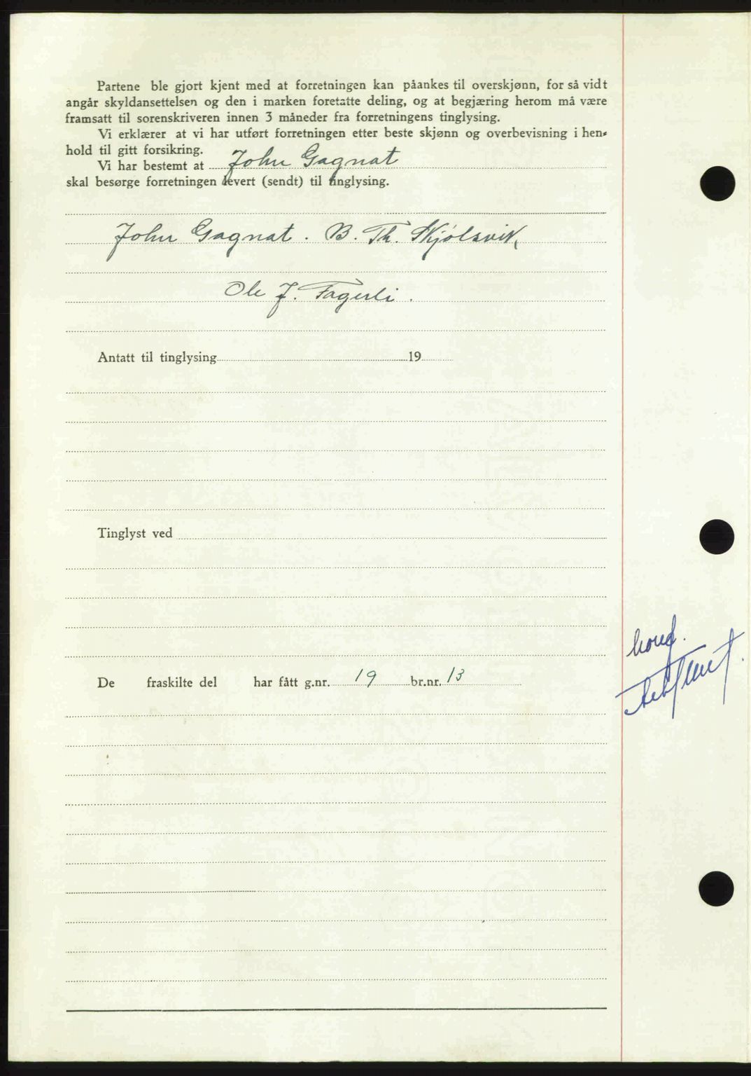 Nordmøre sorenskriveri, AV/SAT-A-4132/1/2/2Ca: Mortgage book no. A115, 1950-1950, Diary no: : 1594/1950