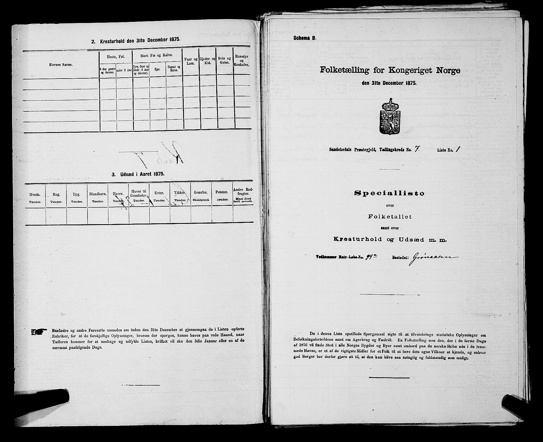 SAKO, 1875 census for 0816P Sannidal, 1875, p. 545