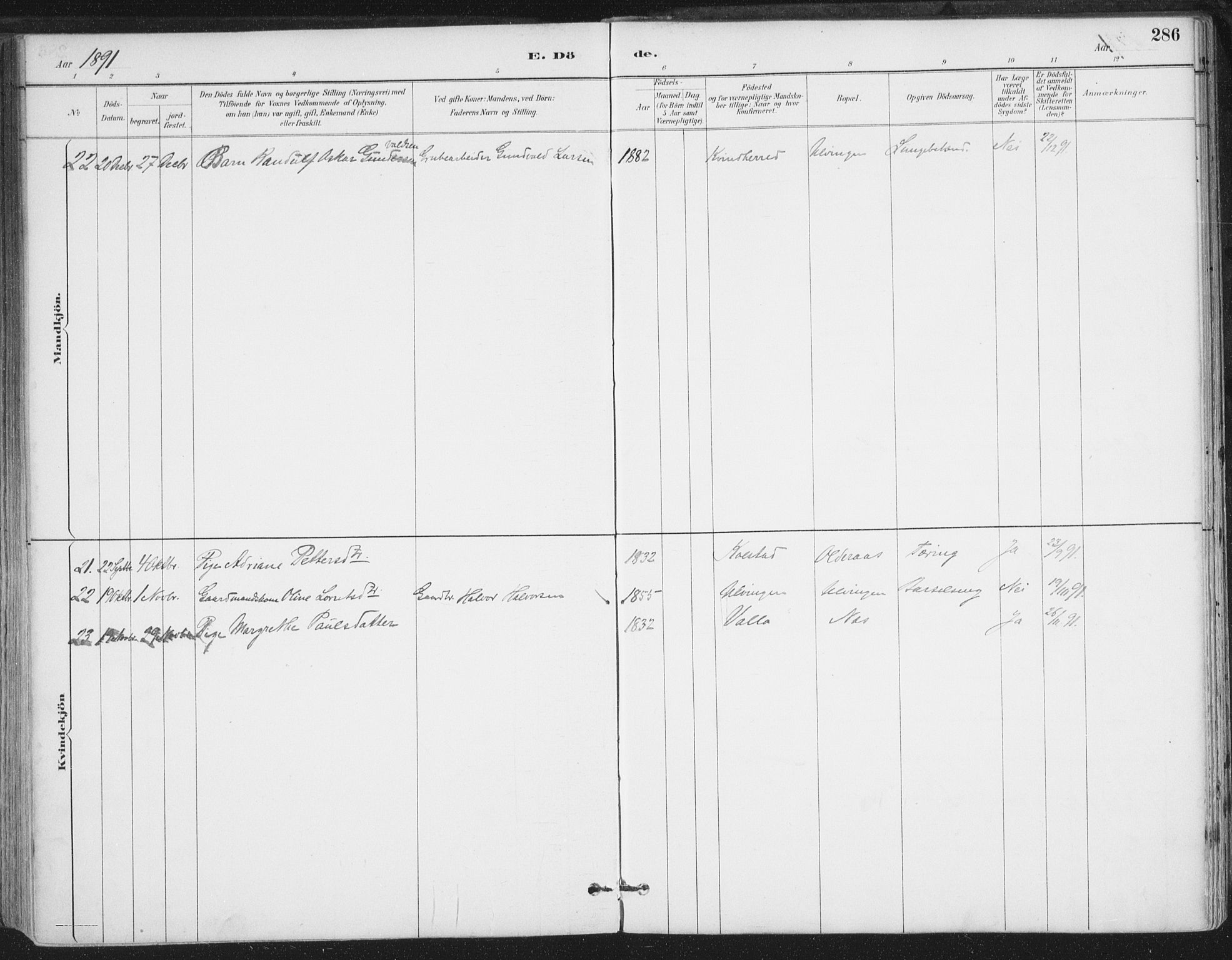 Ministerialprotokoller, klokkerbøker og fødselsregistre - Nordland, AV/SAT-A-1459/816/L0244: Parish register (official) no. 816A10, 1886-1903, p. 286