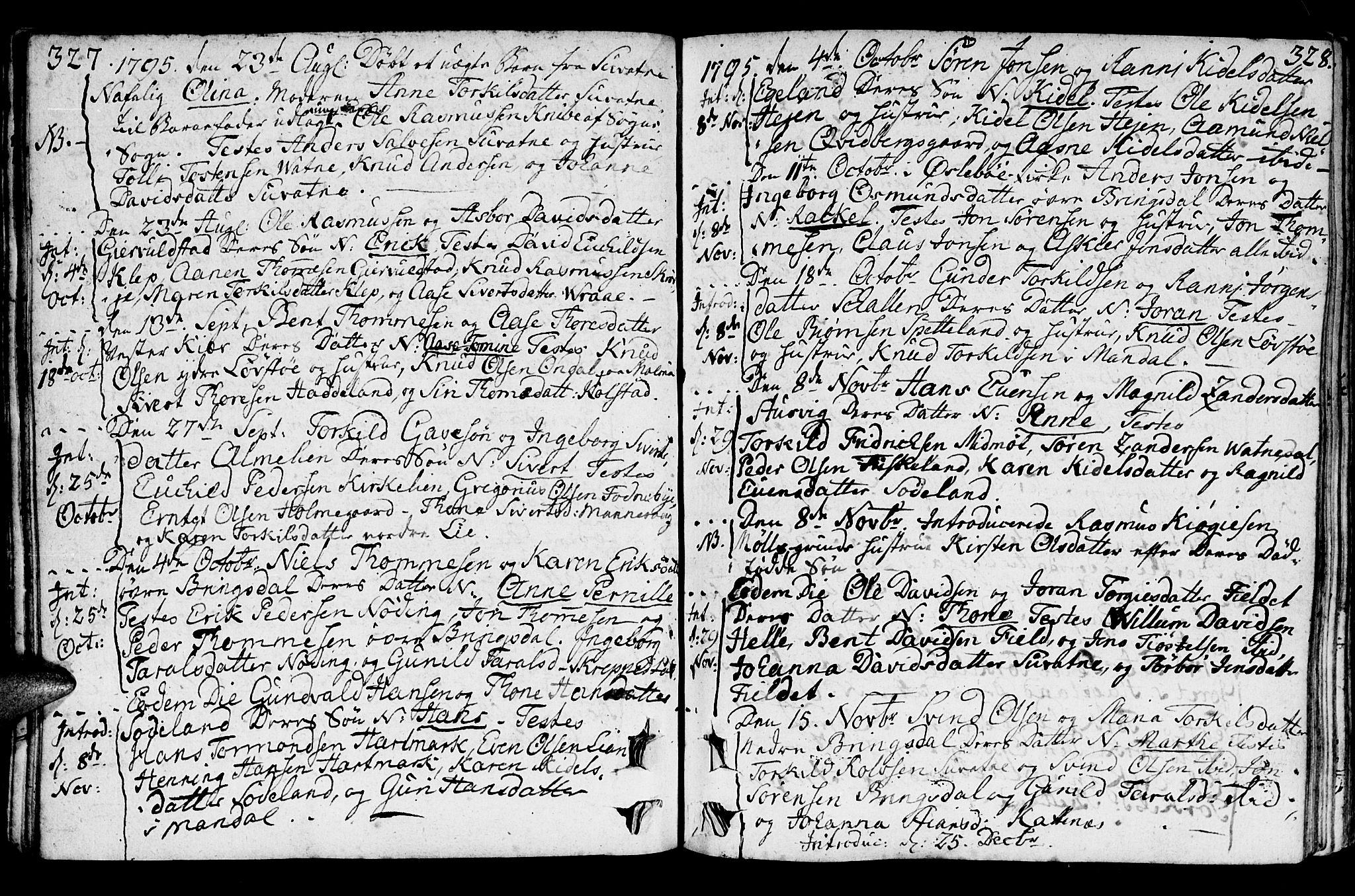 Holum sokneprestkontor, AV/SAK-1111-0022/F/Fa/Faa/L0003: Parish register (official) no. A 3, 1780-1821, p. 327-328