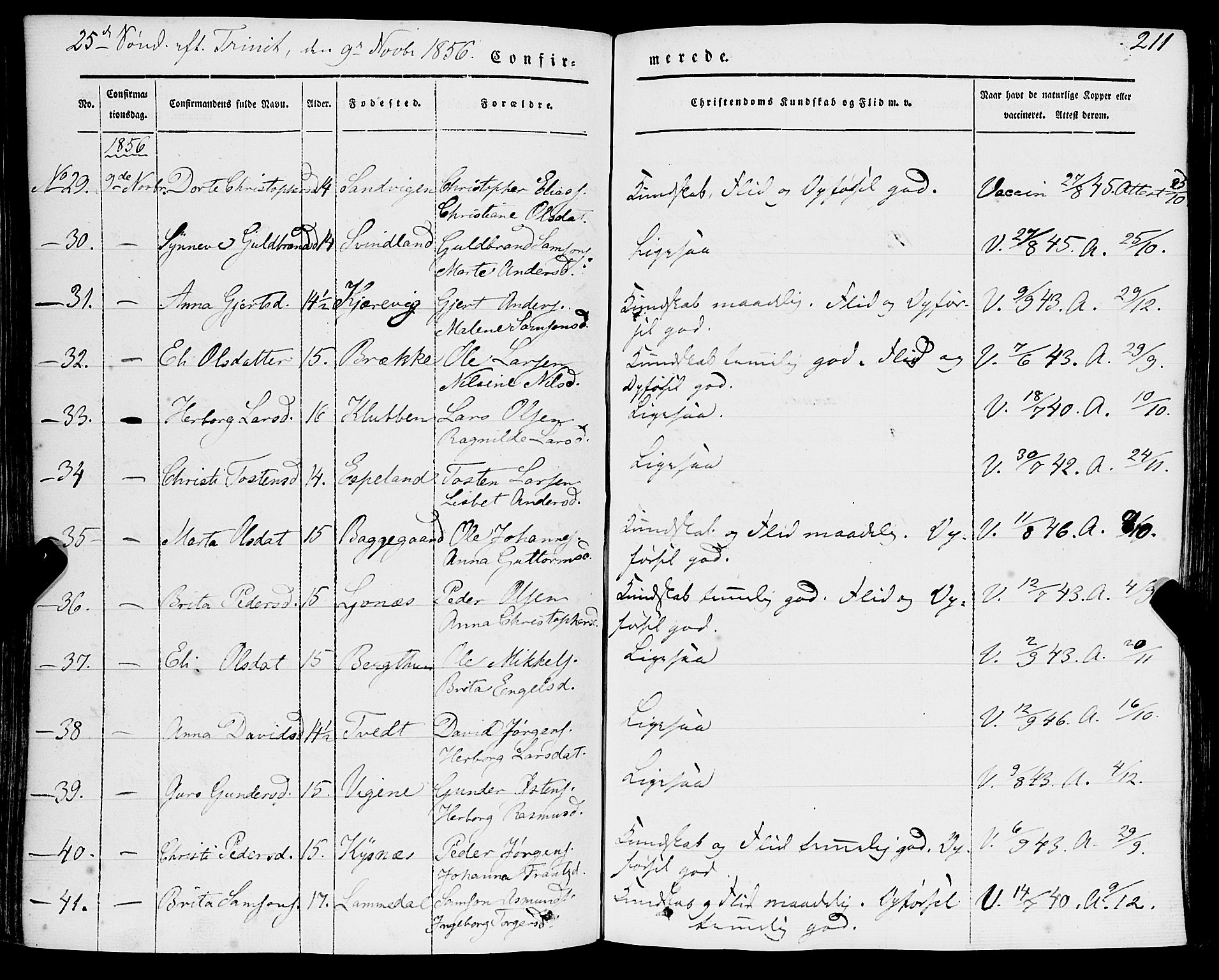 Strandebarm sokneprestembete, AV/SAB-A-78401/H/Haa: Parish register (official) no. A 7, 1844-1872, p. 211