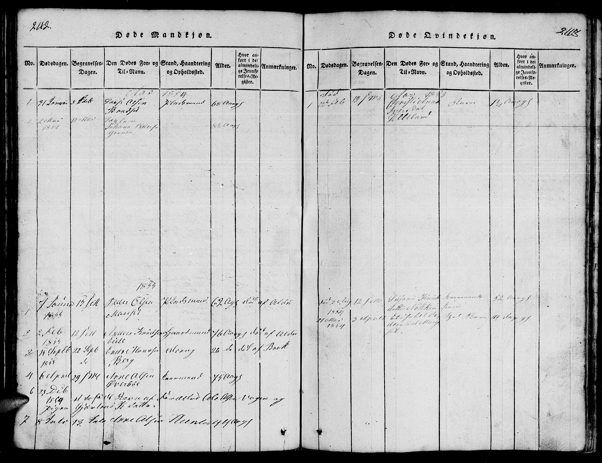 Ministerialprotokoller, klokkerbøker og fødselsregistre - Møre og Romsdal, SAT/A-1454/557/L0683: Parish register (copy) no. 557C01, 1818-1862, p. 242-243