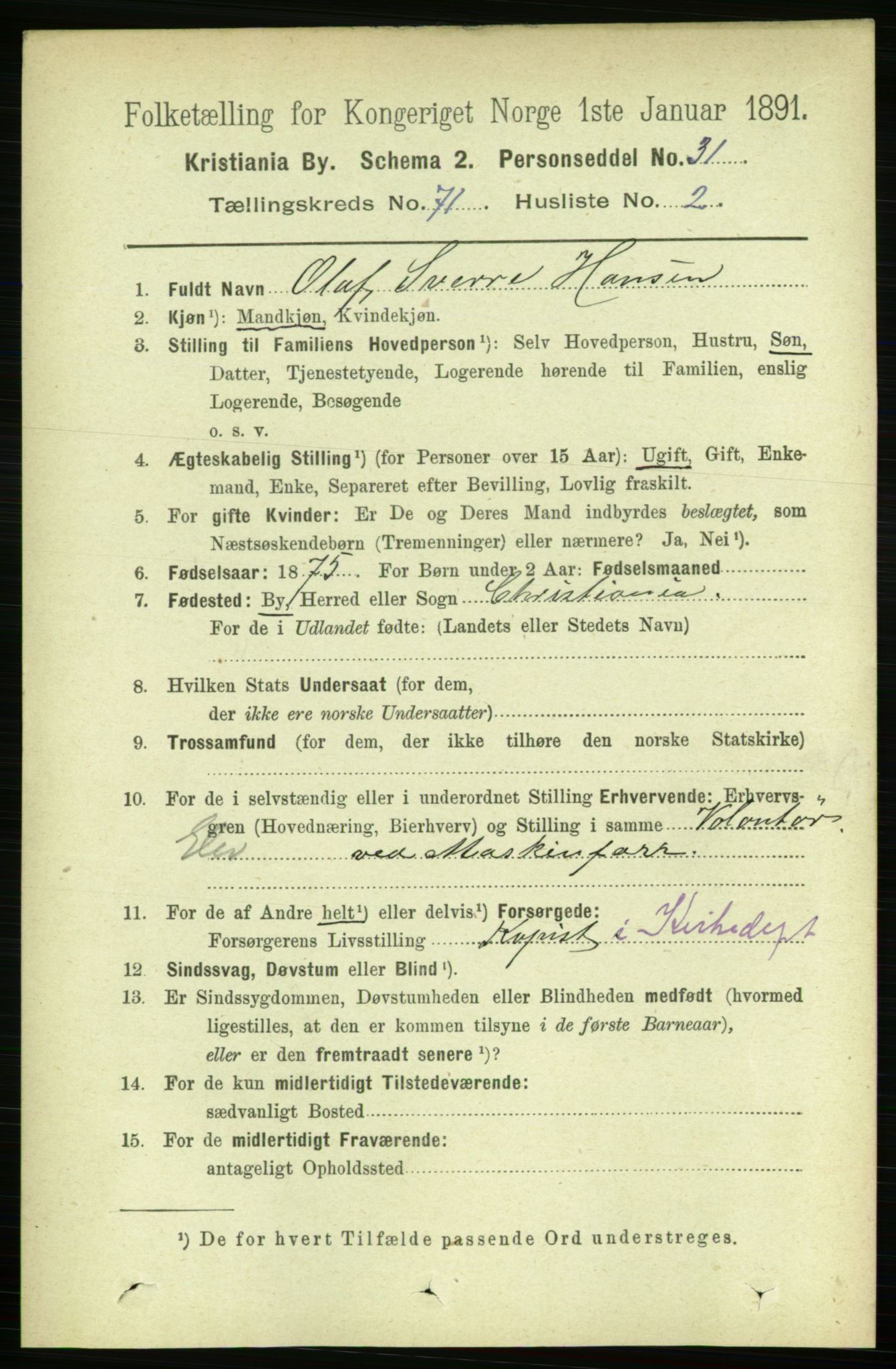 RA, 1891 census for 0301 Kristiania, 1891, p. 38973