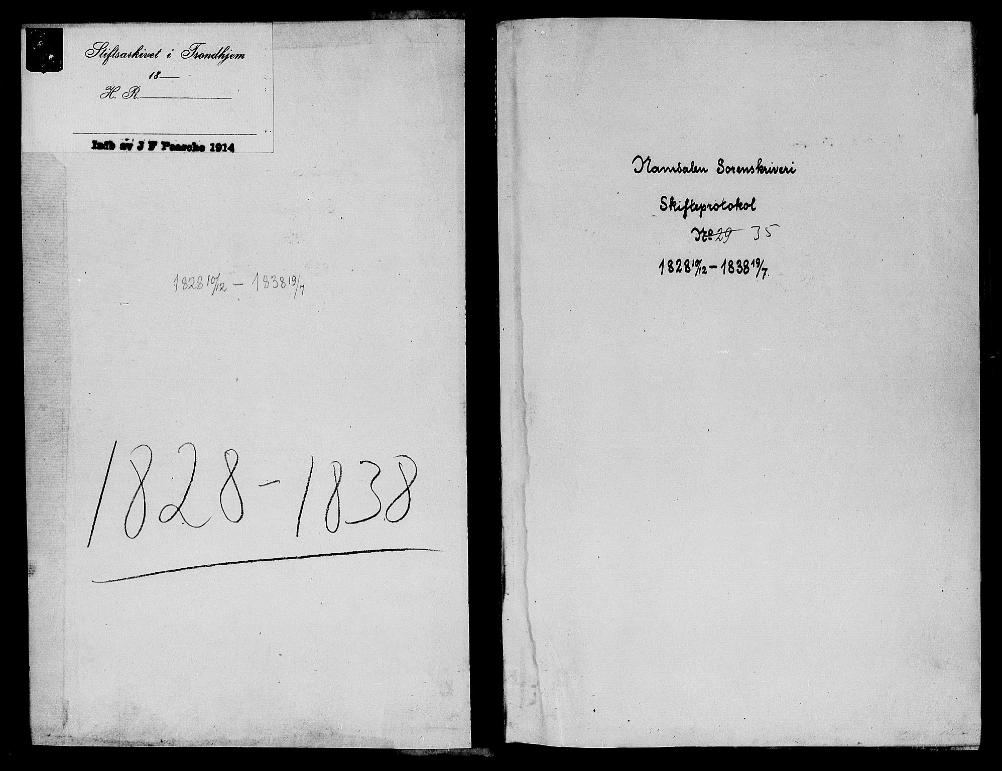 Namdal sorenskriveri, AV/SAT-A-4133/1/3/3A/L0039: Skifteprotokoll nr. 1, 1828-1838