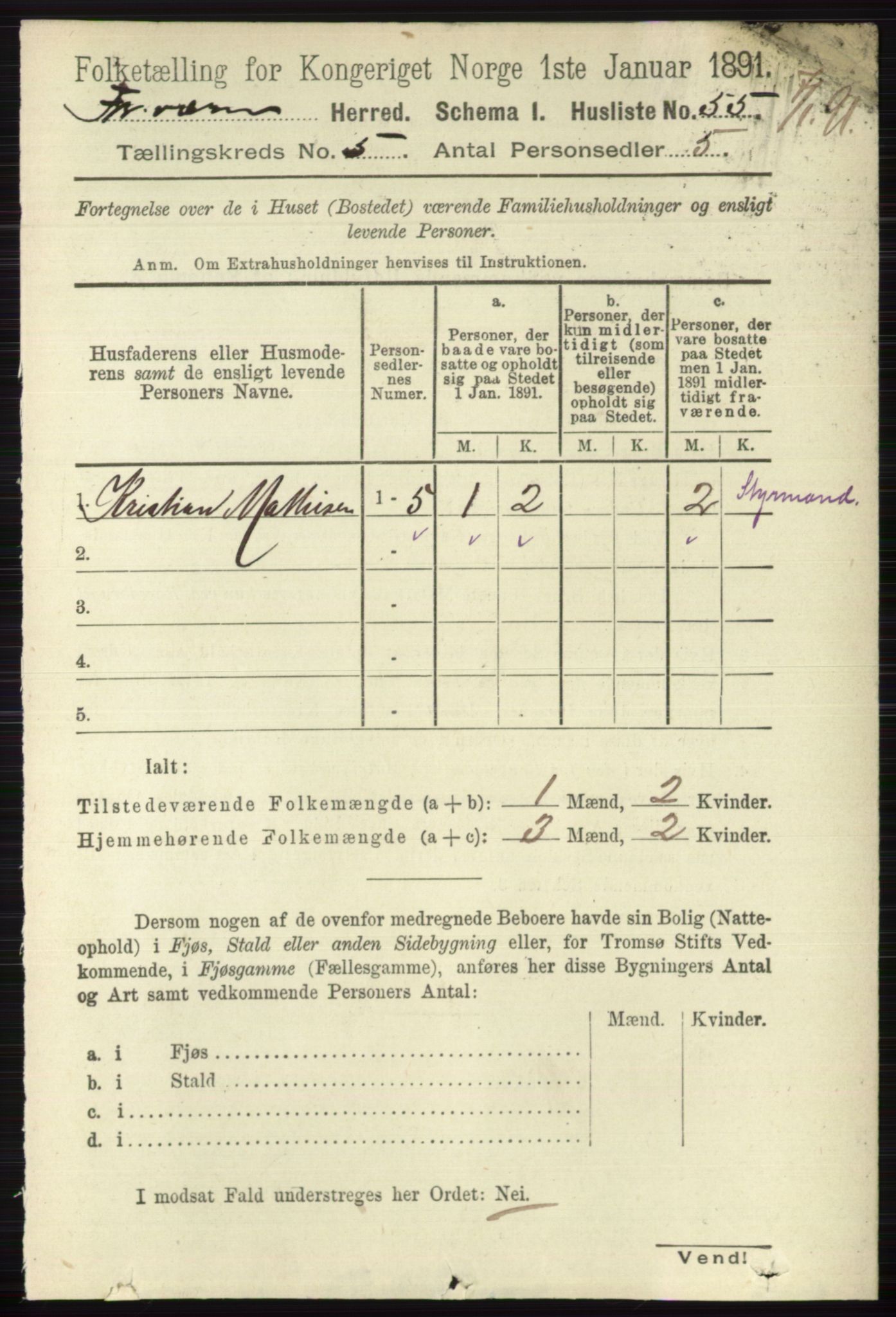 RA, 1891 census for 0798 Fredriksvern, 1891, p. 1030