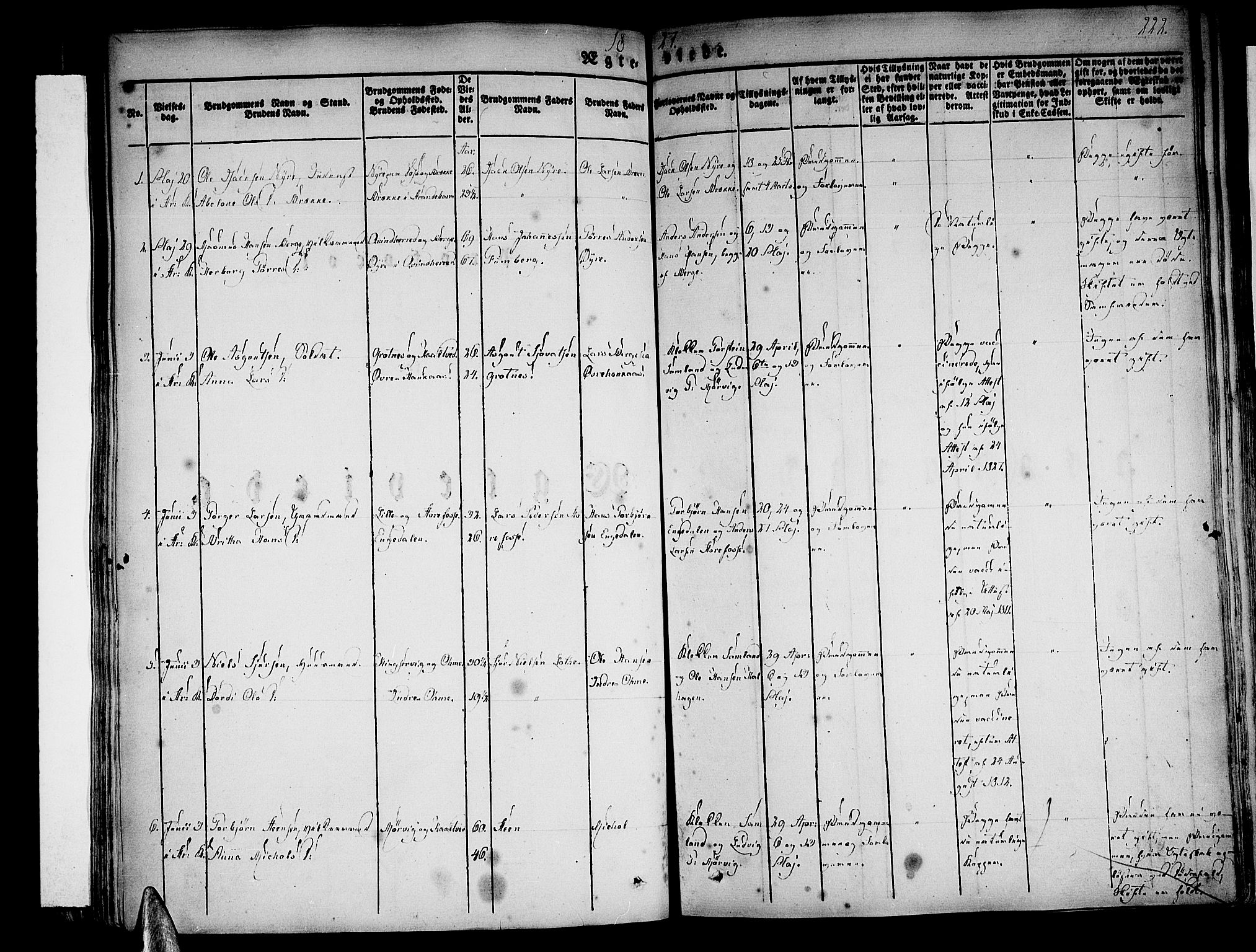 Strandebarm sokneprestembete, SAB/A-78401/H/Haa: Parish register (official) no. A 6, 1826-1843, p. 222