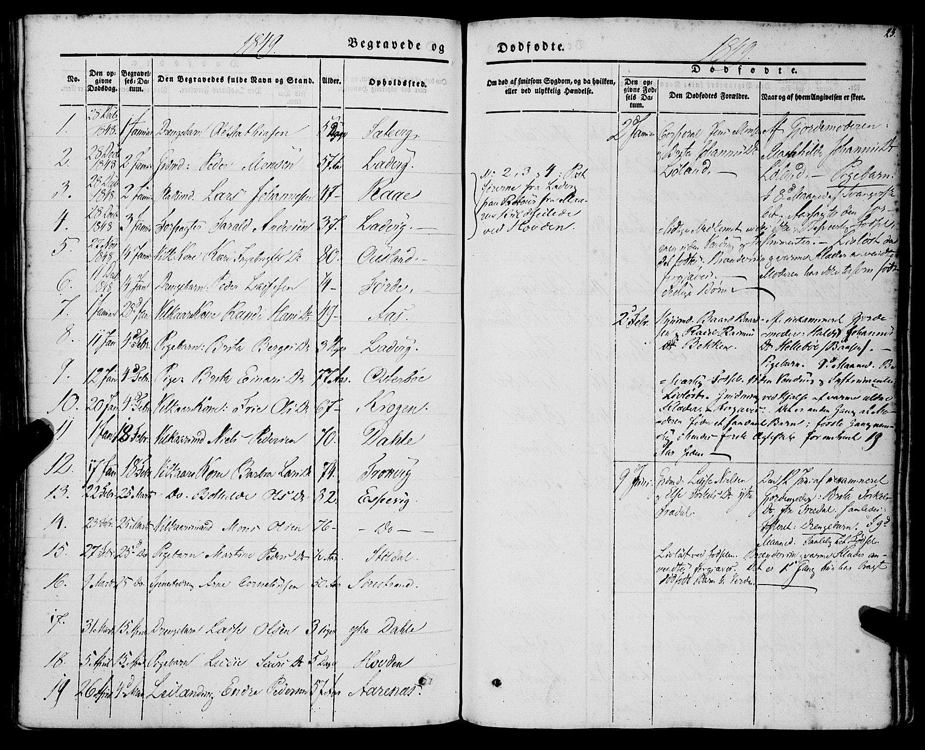 Lavik sokneprestembete, SAB/A-80901: Parish register (official) no. A 3, 1843-1863, p. 23