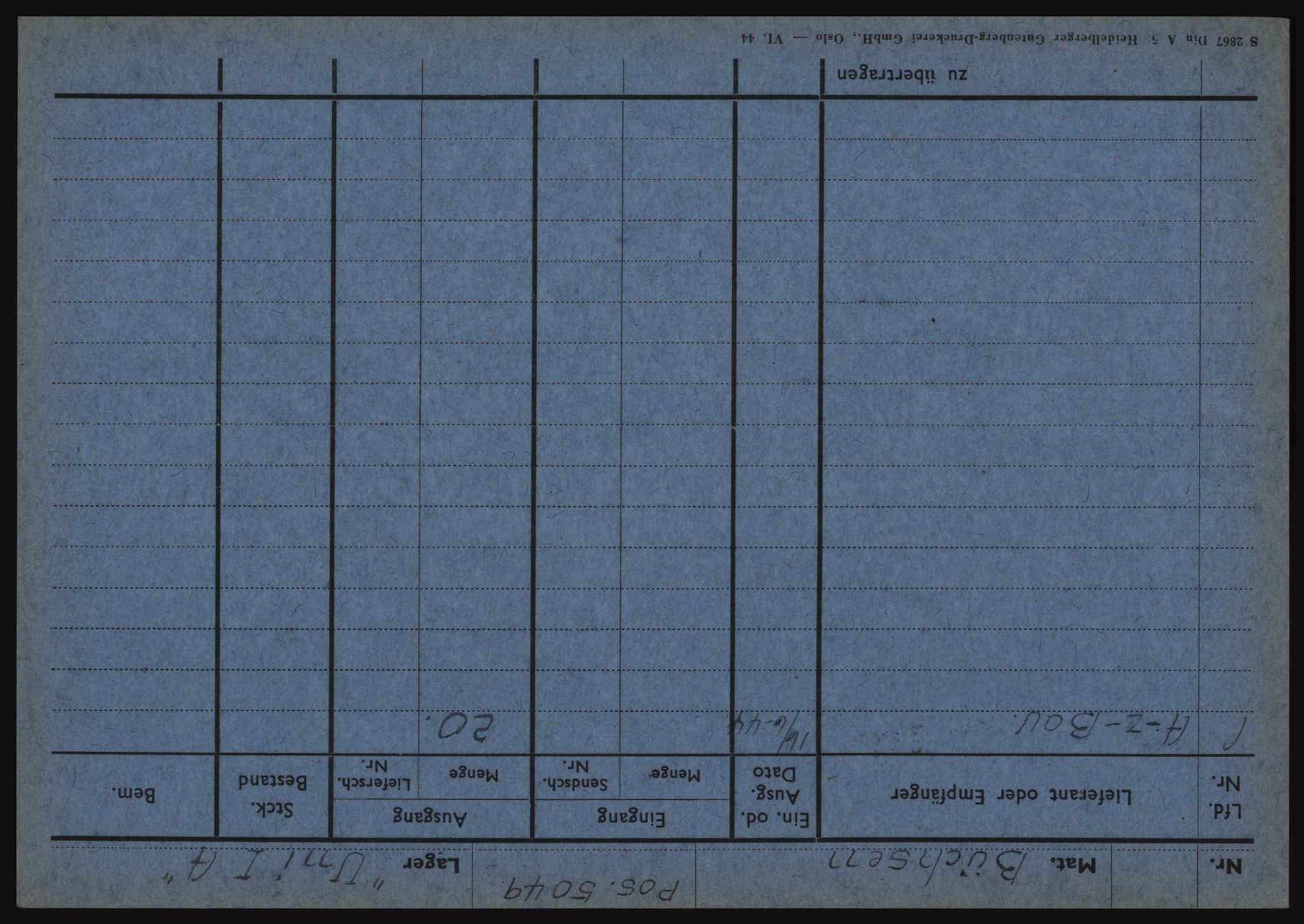 Tyske arkiver, Organisation Todt (OT), Einsatzgruppe Wiking, AV/RA-RAFA-2188/1/O/O12/L0002: Kartotek - Elektromaterial etc A-Z, 1940-1945, p. 37