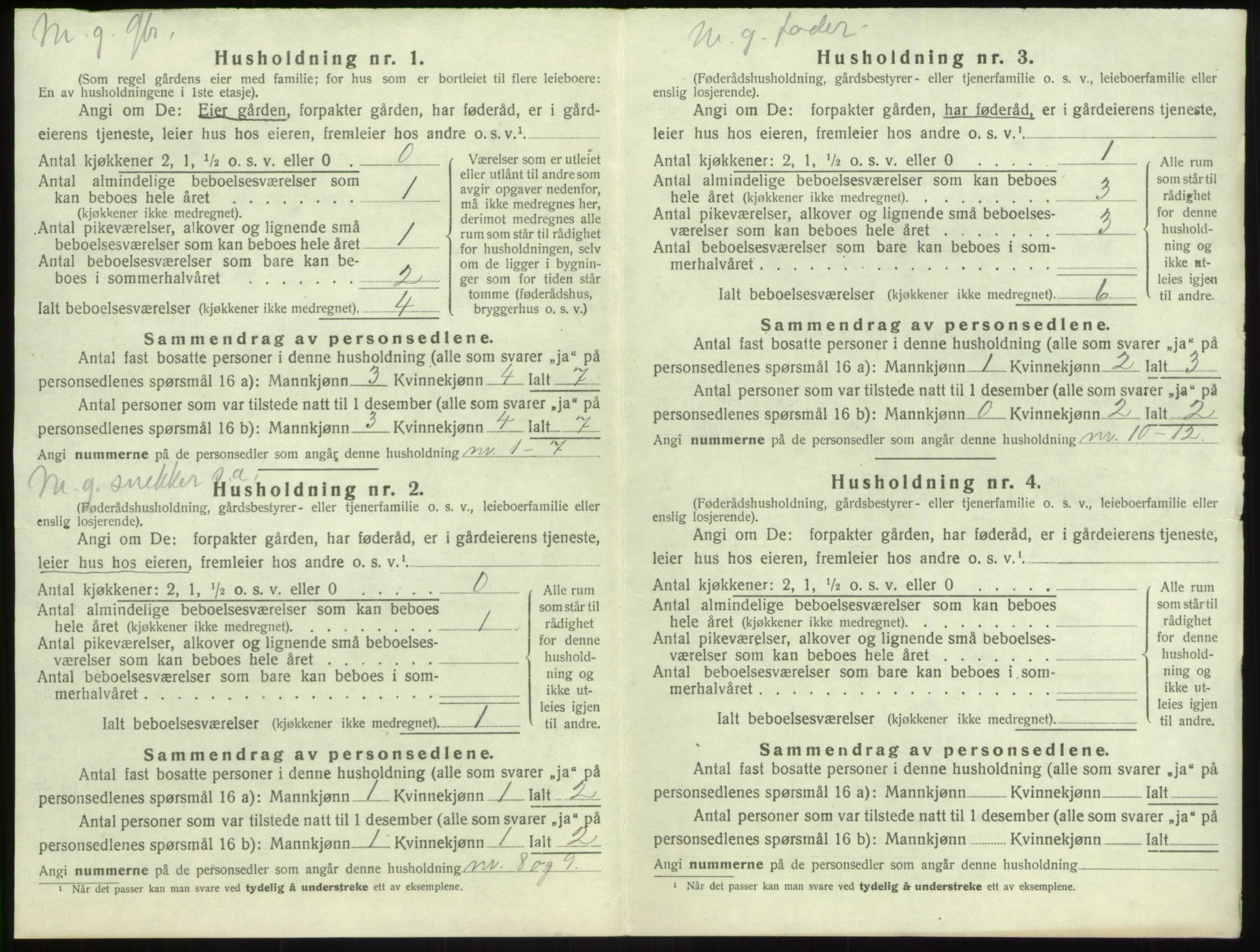 SAB, 1920 census for Vik, 1920, p. 881