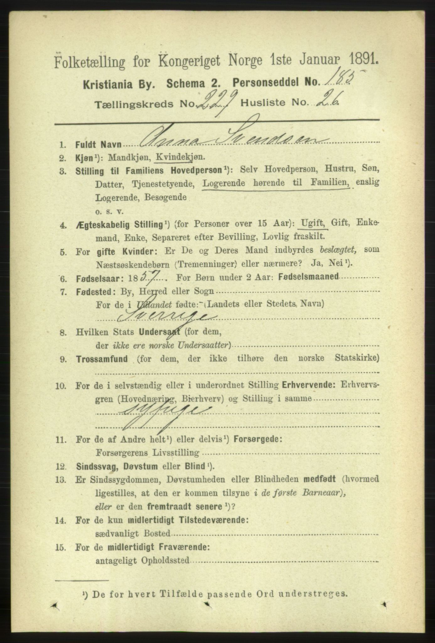 RA, 1891 census for 0301 Kristiania, 1891, p. 141335
