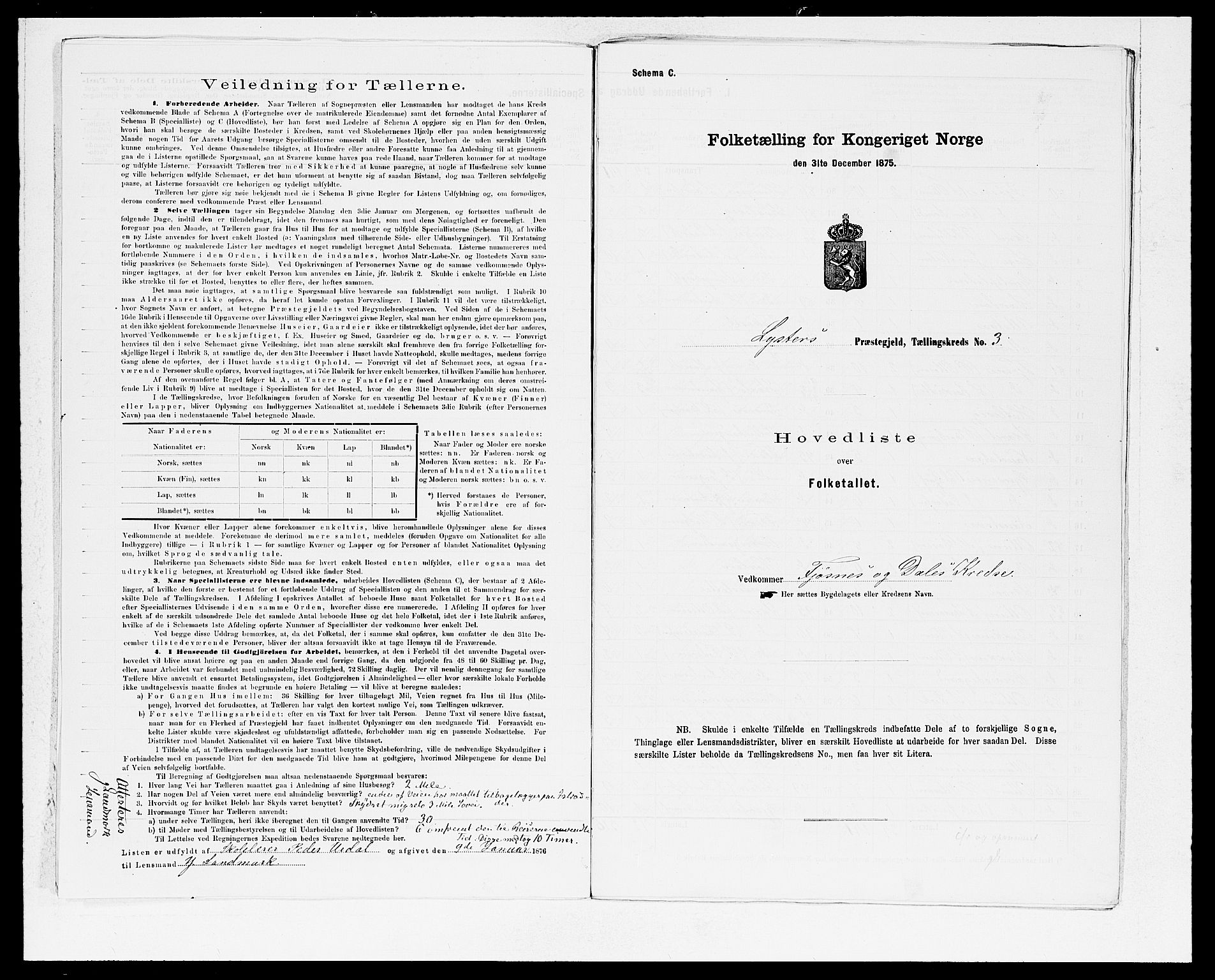 SAB, 1875 census for 1426P Luster, 1875, p. 8