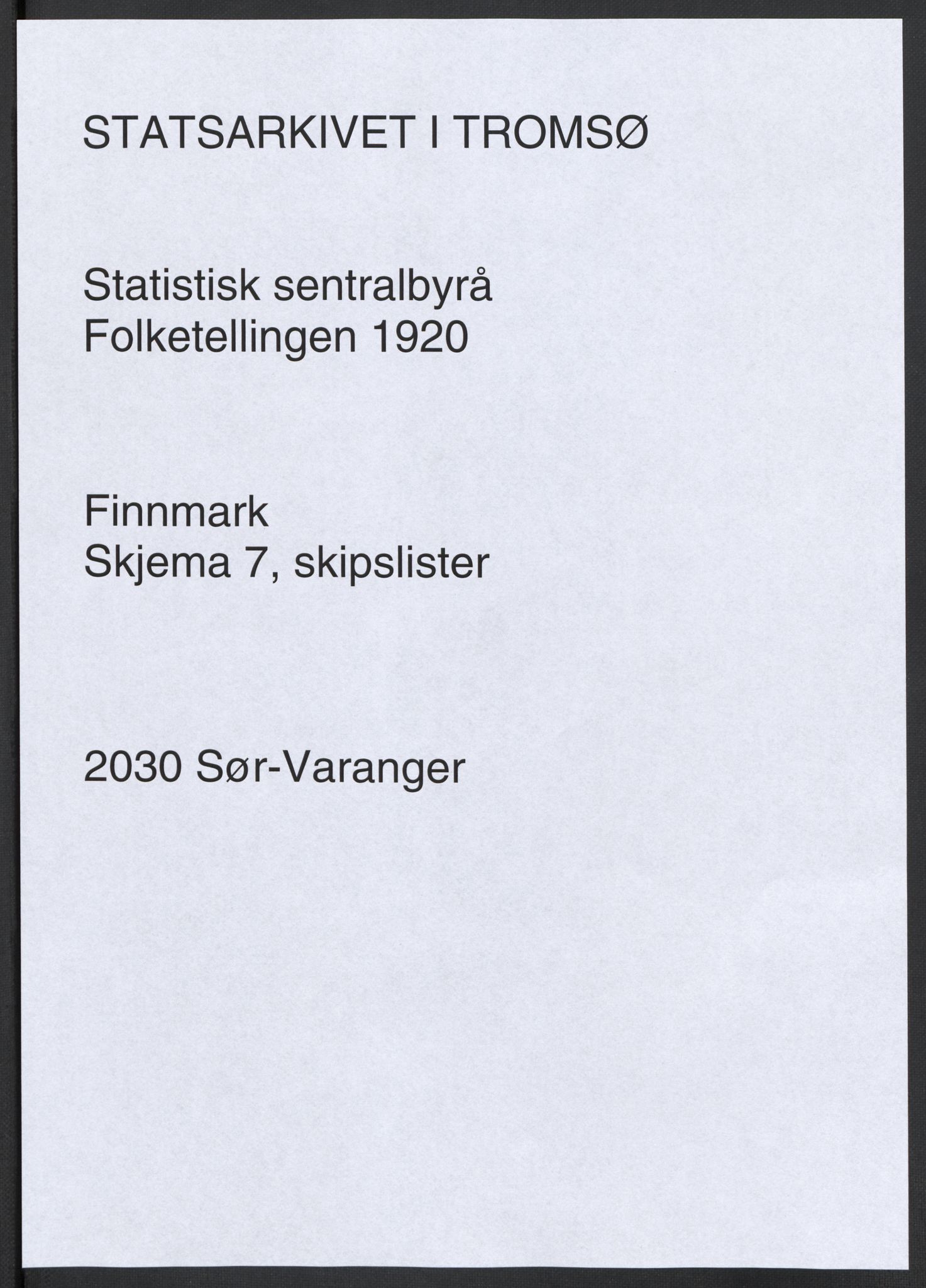 SATØ, 1920 census for Sør-Varanger, 1920, p. 11740