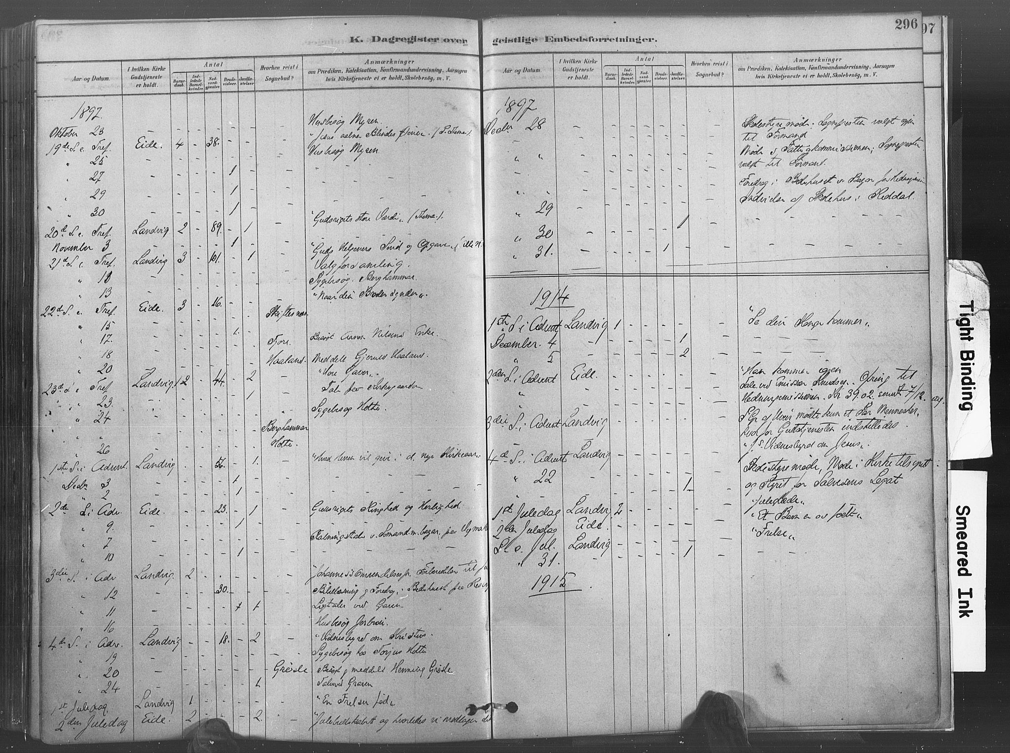Hommedal sokneprestkontor, SAK/1111-0023/F/Fa/Fab/L0006: Parish register (official) no. A 6, 1878-1897, p. 296