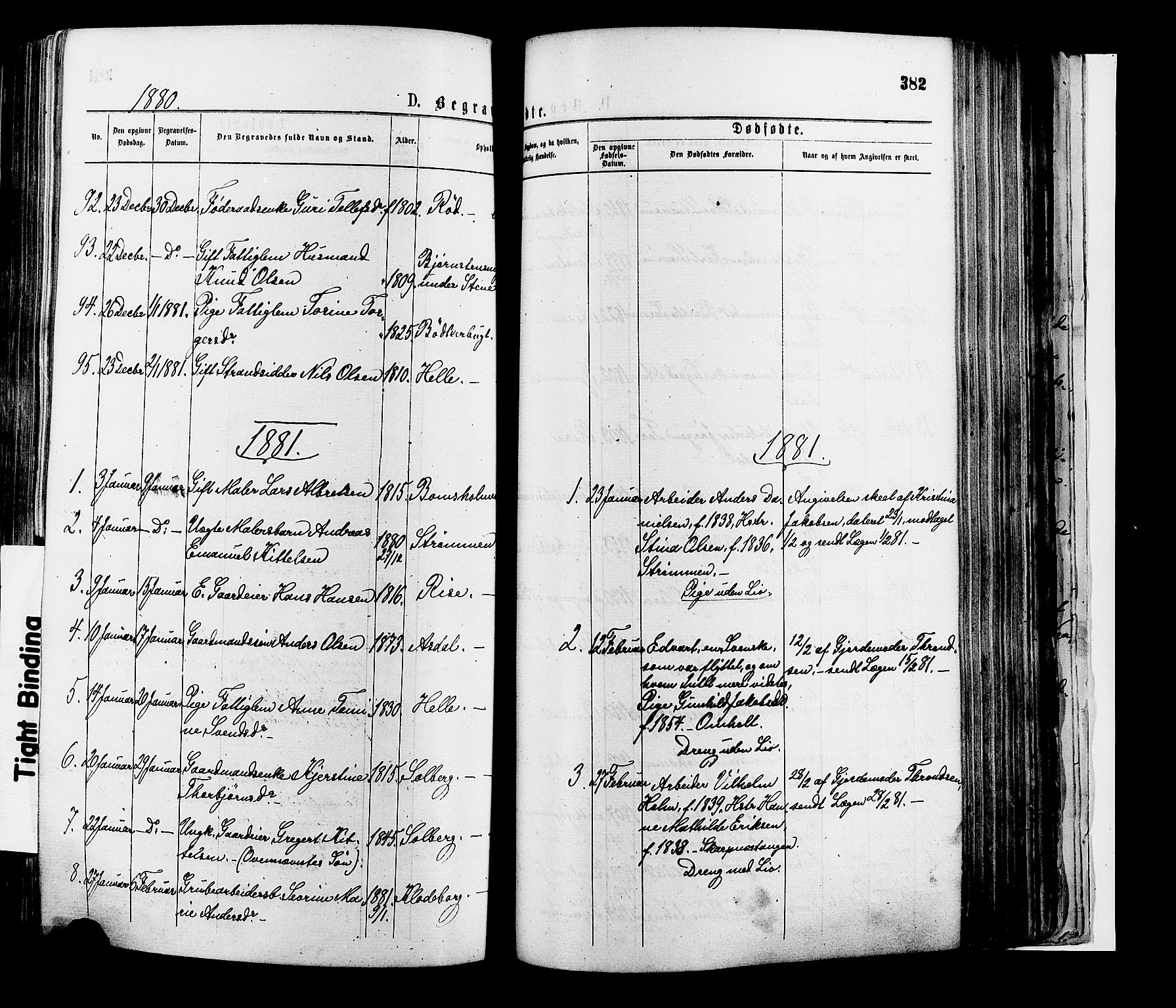 Øyestad sokneprestkontor, SAK/1111-0049/F/Fa/L0016: Parish register (official) no. A 16, 1874-1886, p. 382