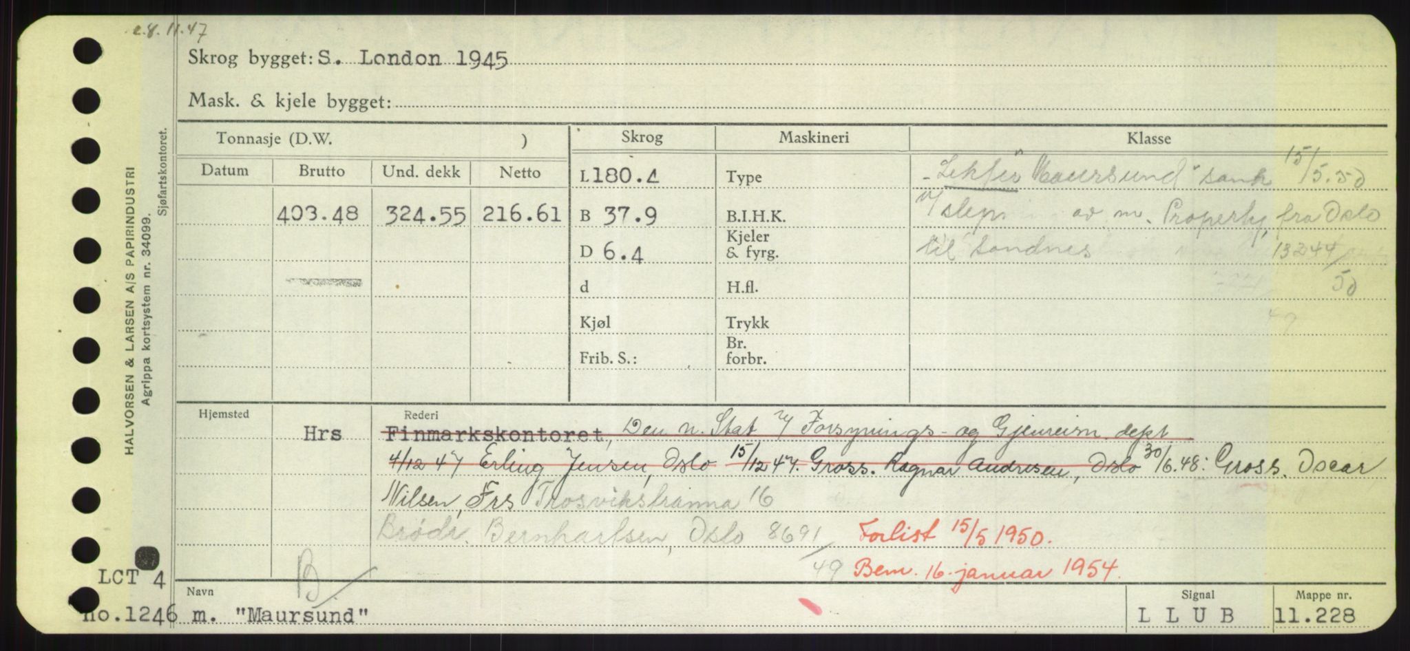 Sjøfartsdirektoratet med forløpere, Skipsmålingen, RA/S-1627/H/Hd/L0024: Fartøy, M-Mim, p. 417