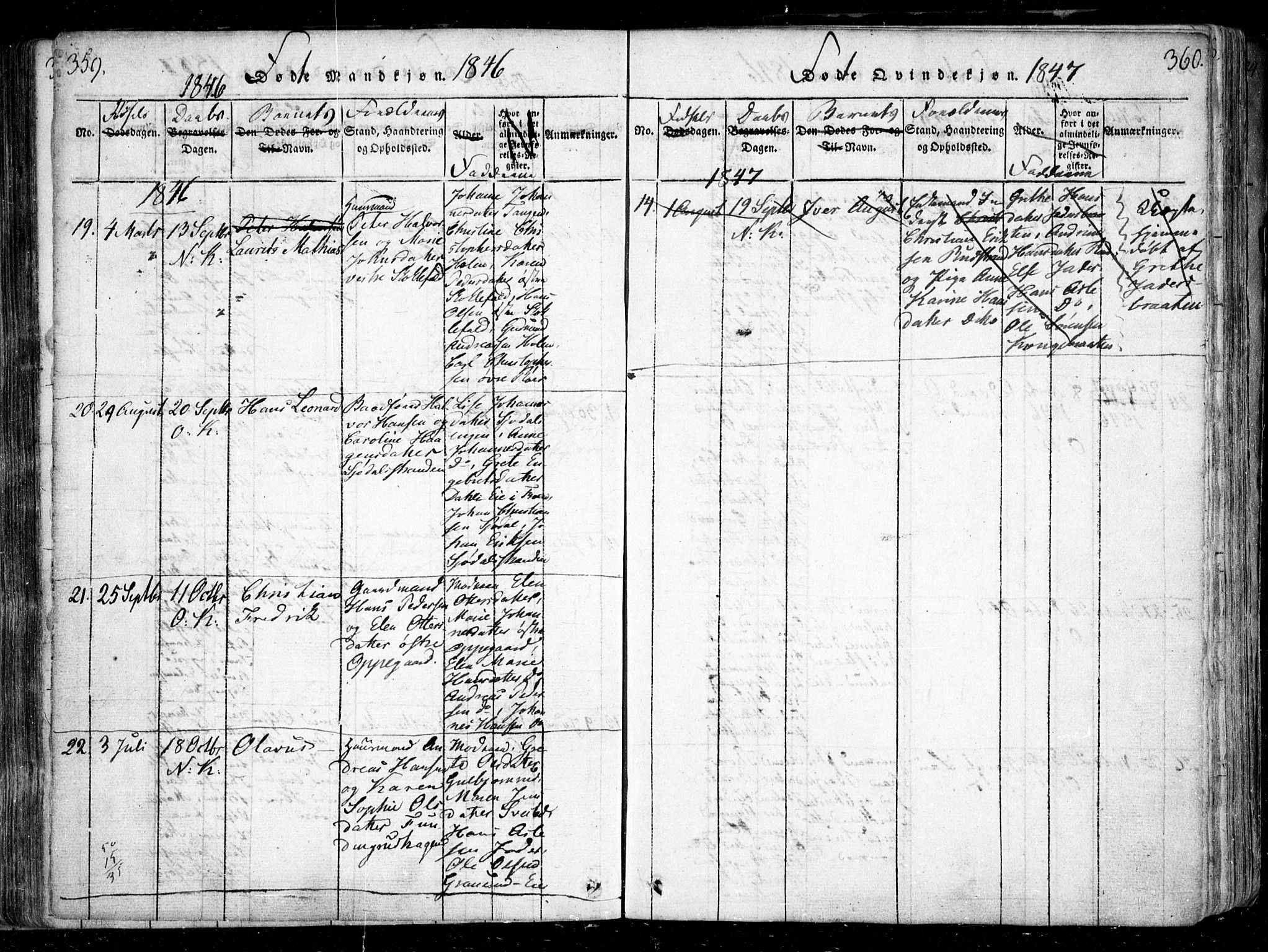 Nesodden prestekontor Kirkebøker, SAO/A-10013/F/Fa/L0006: Parish register (official) no. I 6, 1814-1847, p. 359-360