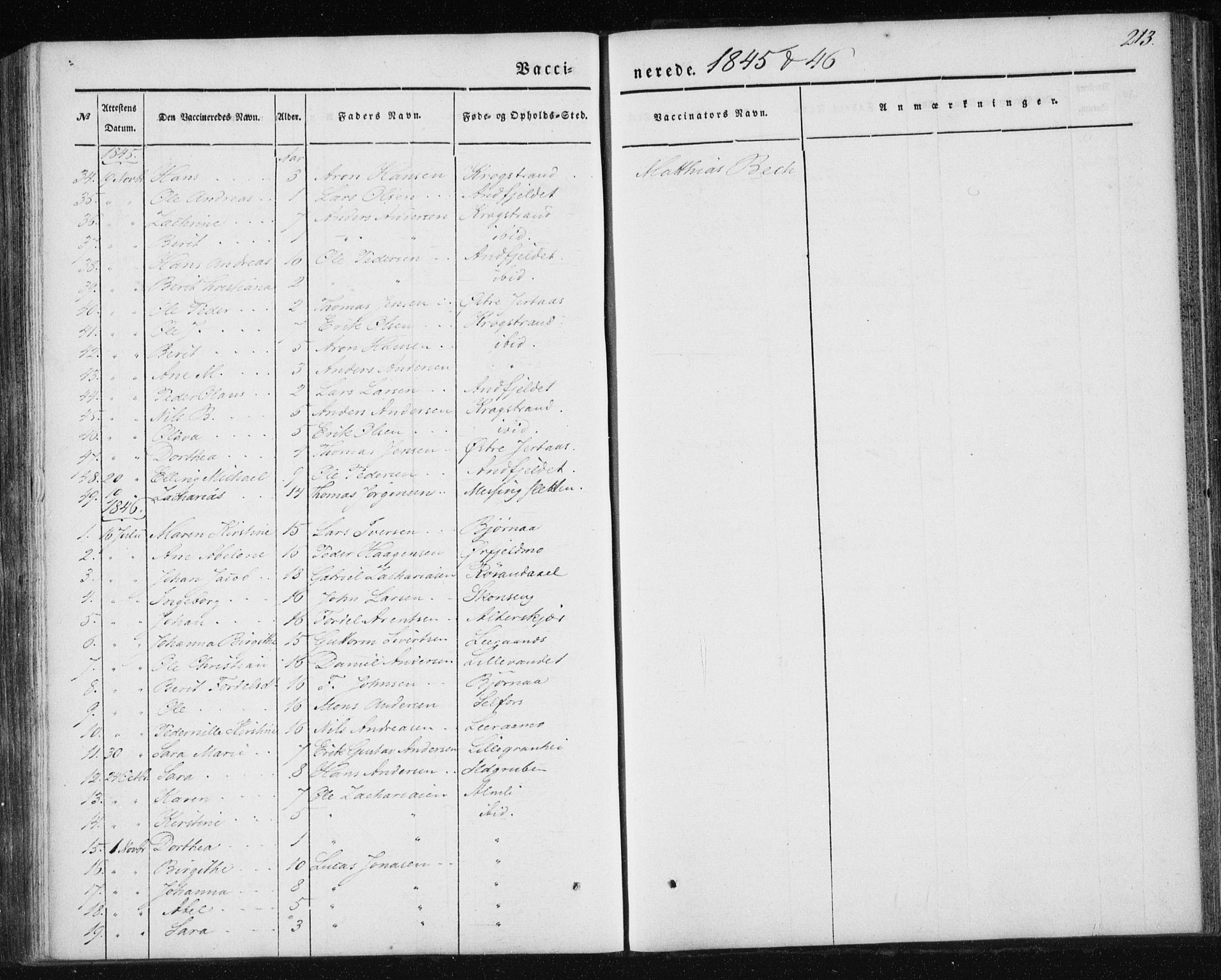 Ministerialprotokoller, klokkerbøker og fødselsregistre - Nordland, AV/SAT-A-1459/827/L0391: Parish register (official) no. 827A03, 1842-1852, p. 213