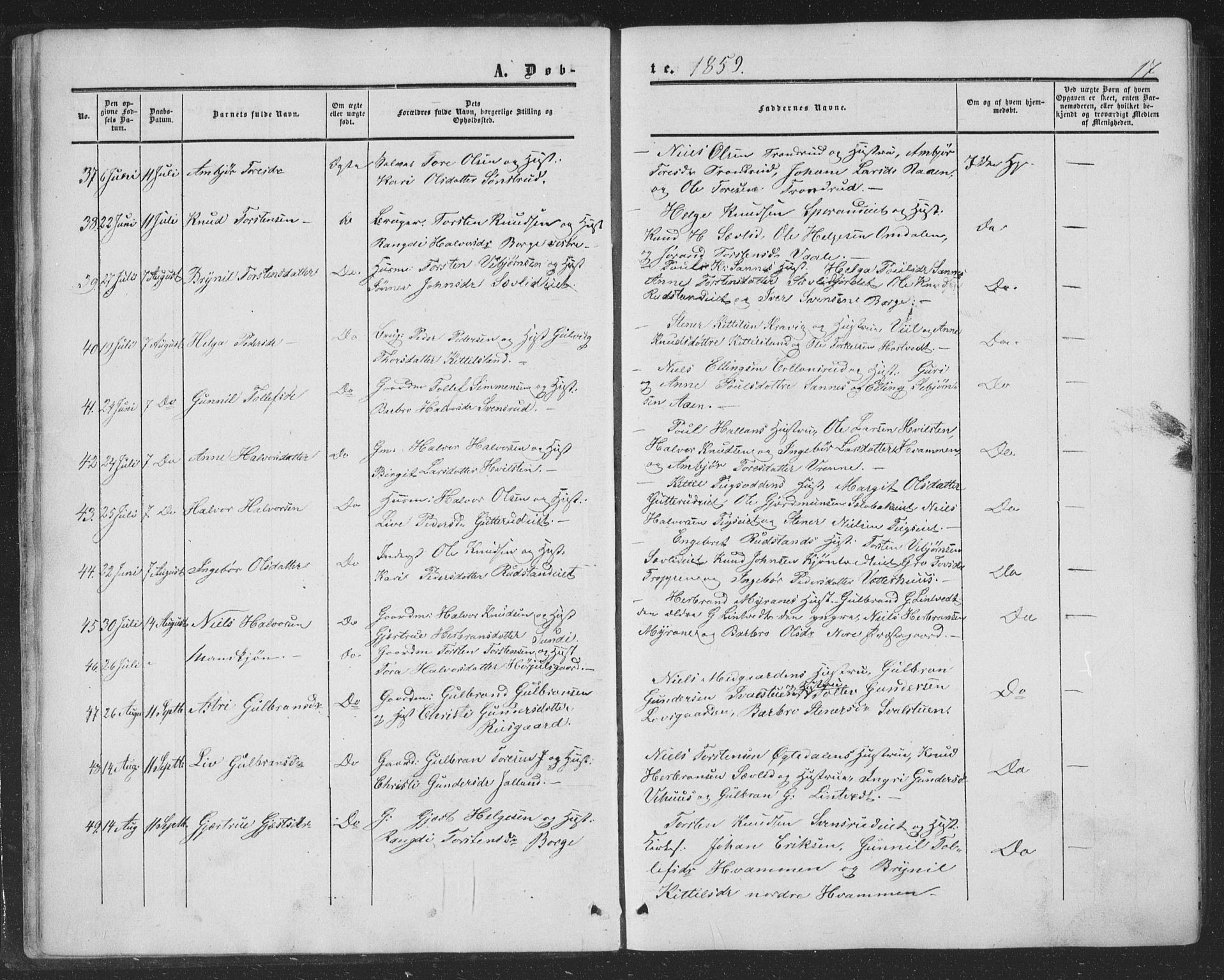 Nore kirkebøker, AV/SAKO-A-238/F/Fa/L0002: Parish register (official) no. I 2, 1856-1871, p. 17