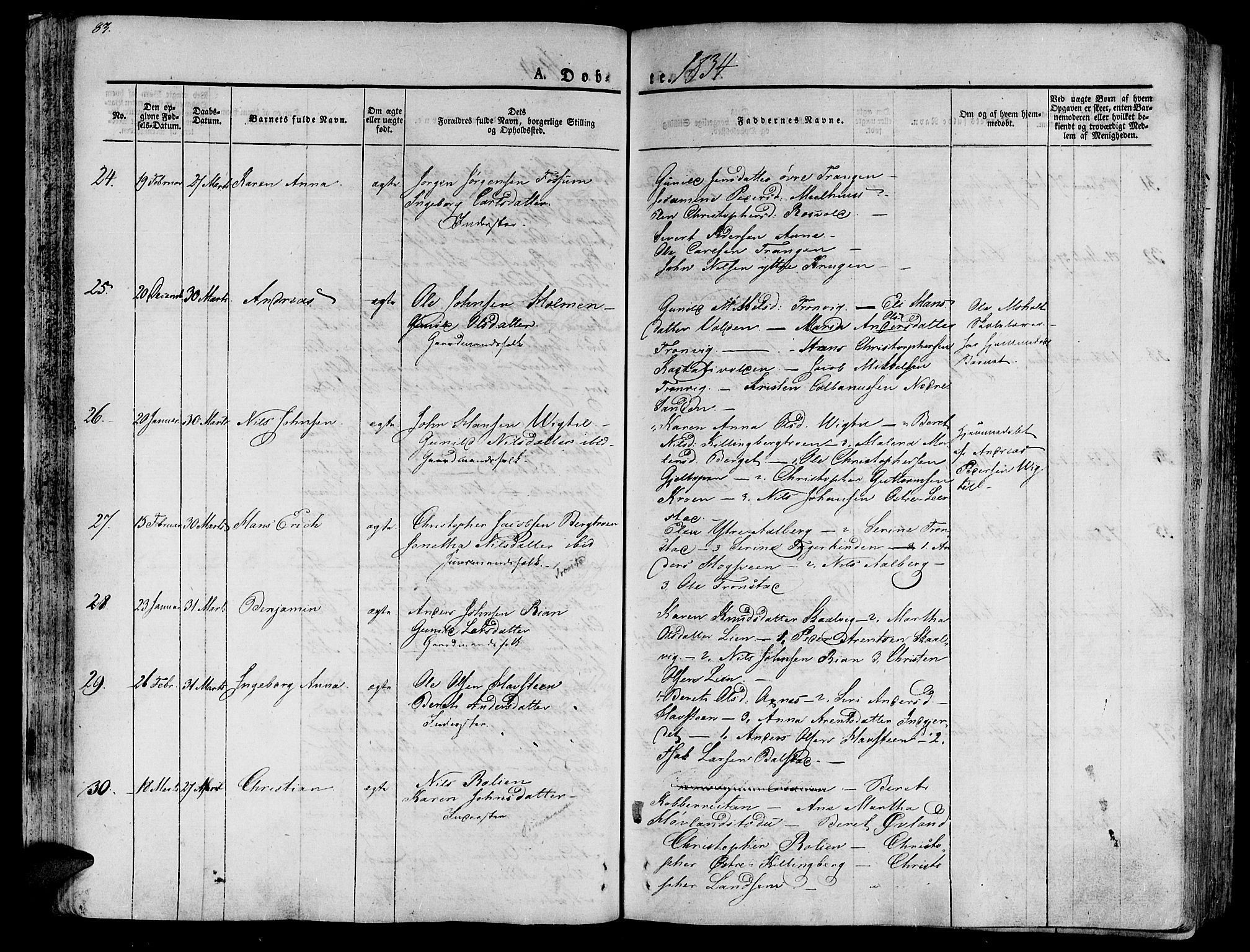 Ministerialprotokoller, klokkerbøker og fødselsregistre - Nord-Trøndelag, AV/SAT-A-1458/701/L0006: Parish register (official) no. 701A06, 1825-1841, p. 83