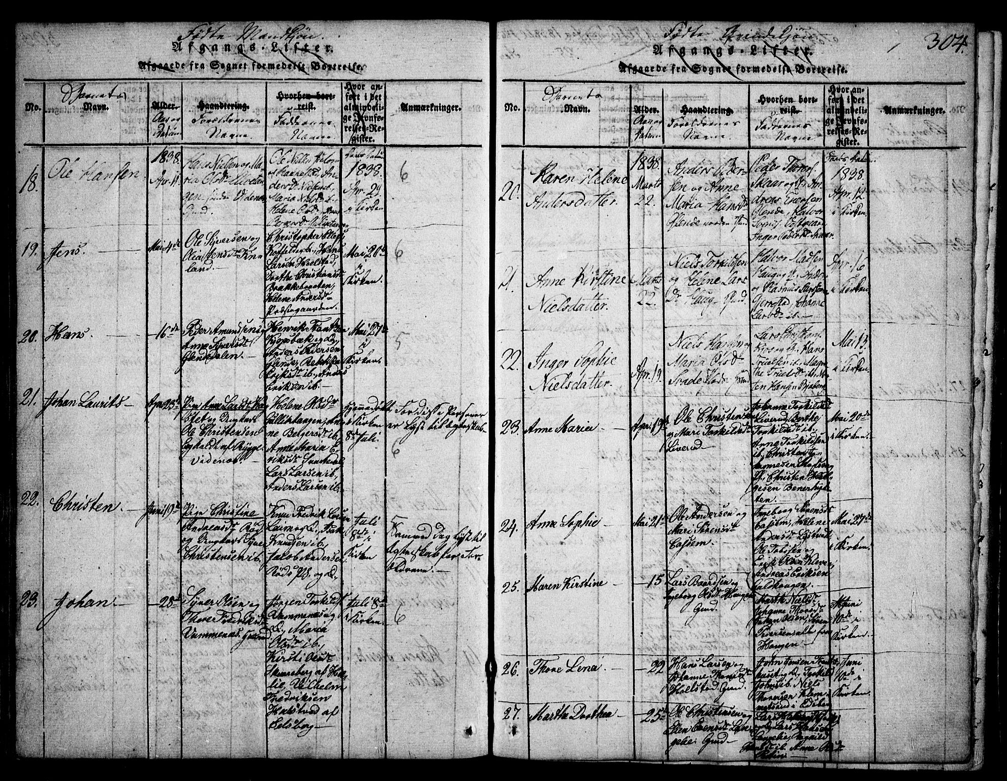 Skiptvet prestekontor Kirkebøker, SAO/A-20009/F/Fa/L0005: Parish register (official) no. 5, 1814-1838, p. 304