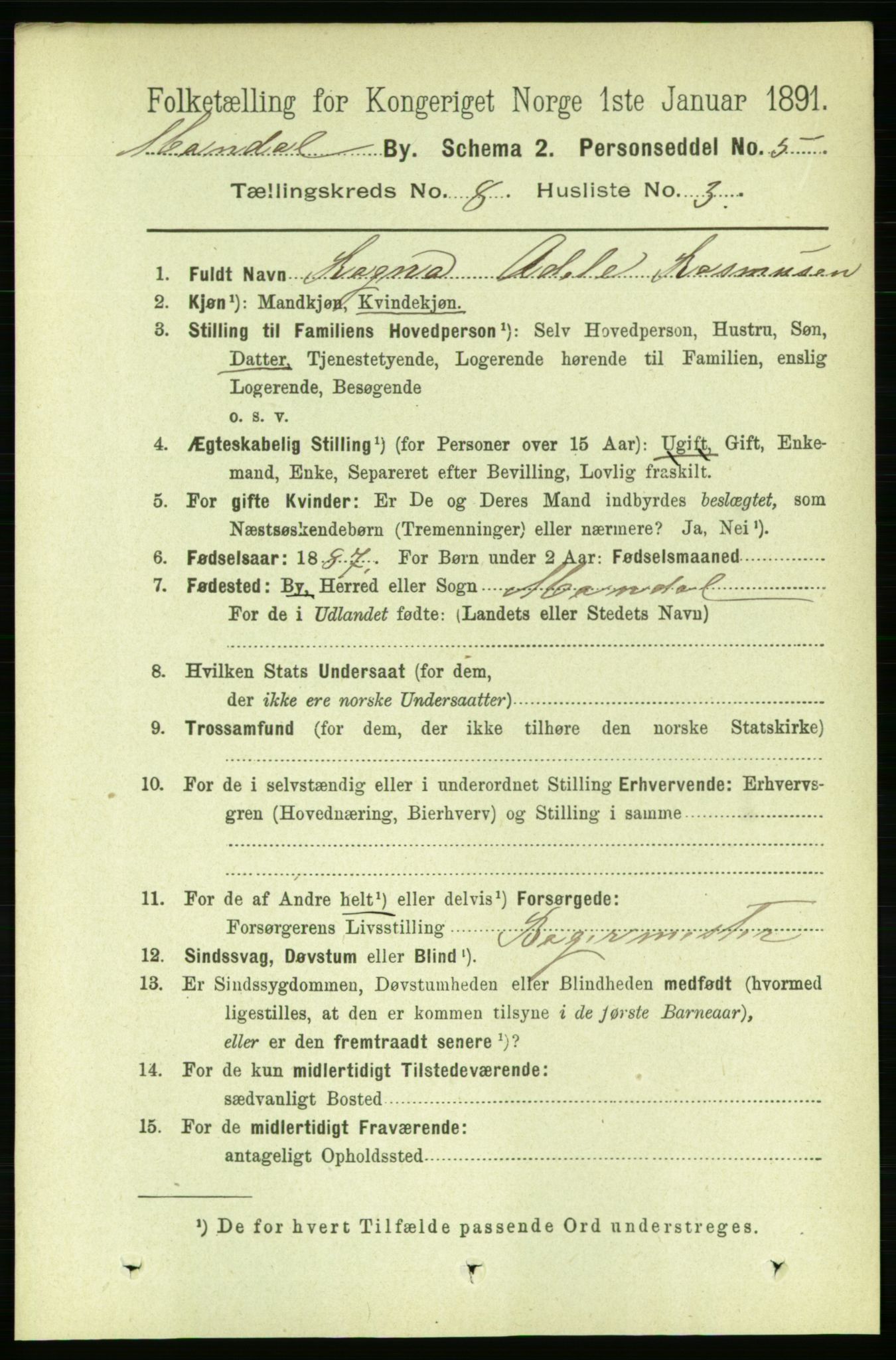 RA, 1891 census for 1002 Mandal, 1891, p. 2365