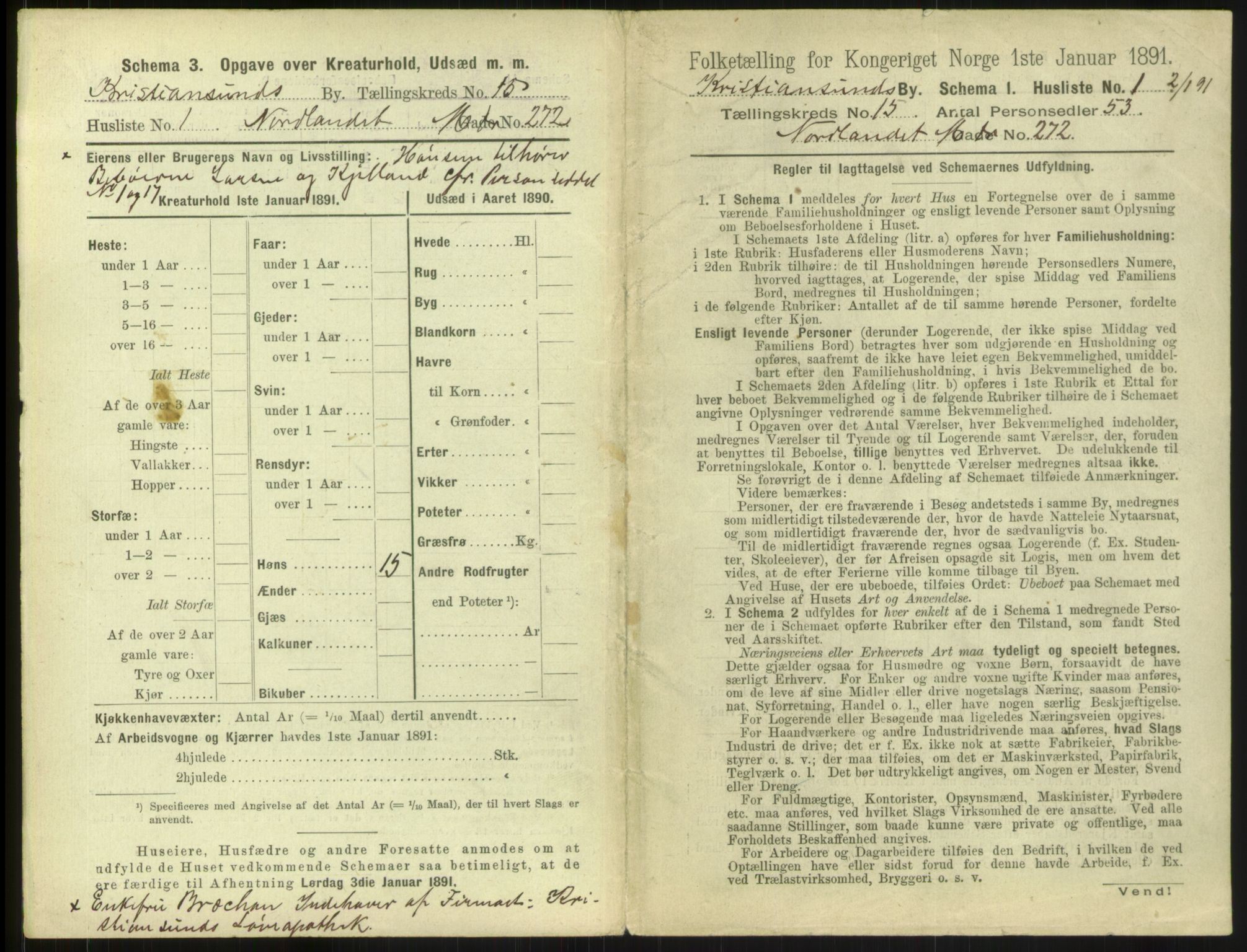 RA, 1891 census for 1503 Kristiansund, 1891, p. 1562