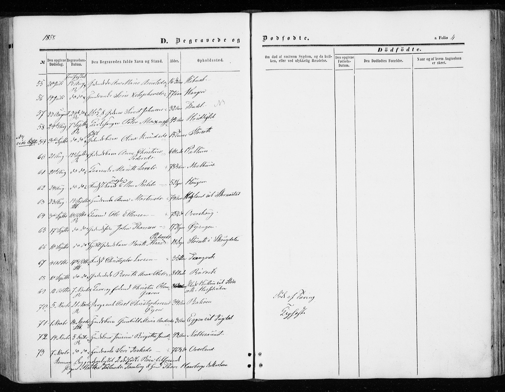 Ministerialprotokoller, klokkerbøker og fødselsregistre - Sør-Trøndelag, AV/SAT-A-1456/646/L0612: Parish register (official) no. 646A10, 1858-1869, p. 4