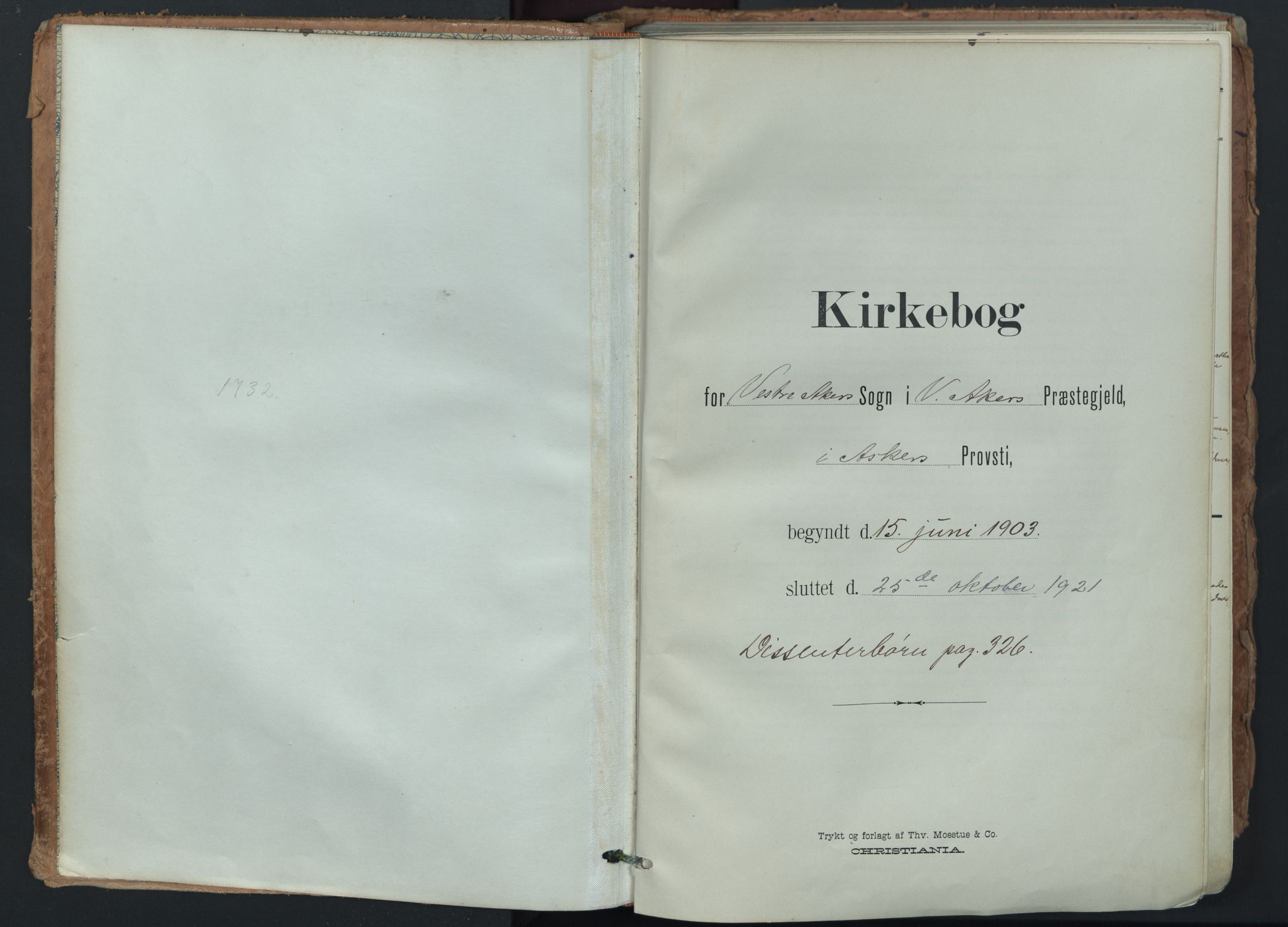 Vestre Aker prestekontor Kirkebøker, AV/SAO-A-10025/F/Fa/L0014: Parish register (official) no. 14, 1903-1921