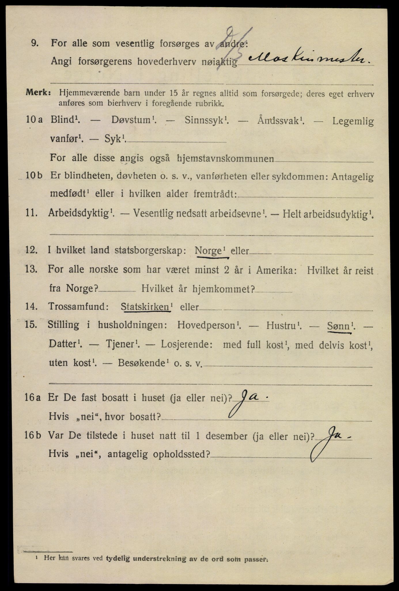 SAKO, 1920 census for Kragerø, 1920, p. 5322