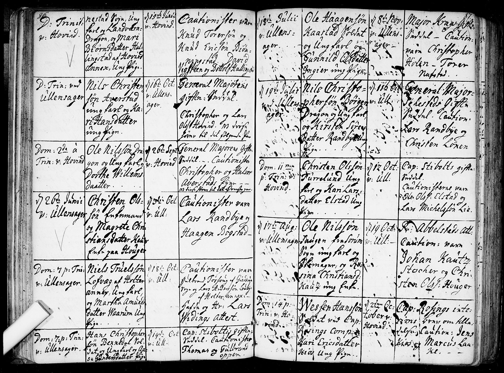 Ullensaker prestekontor Kirkebøker, AV/SAO-A-10236a/F/Fa/L0010: Parish register (official) no. I 10, 1733-1776, p. 86-87