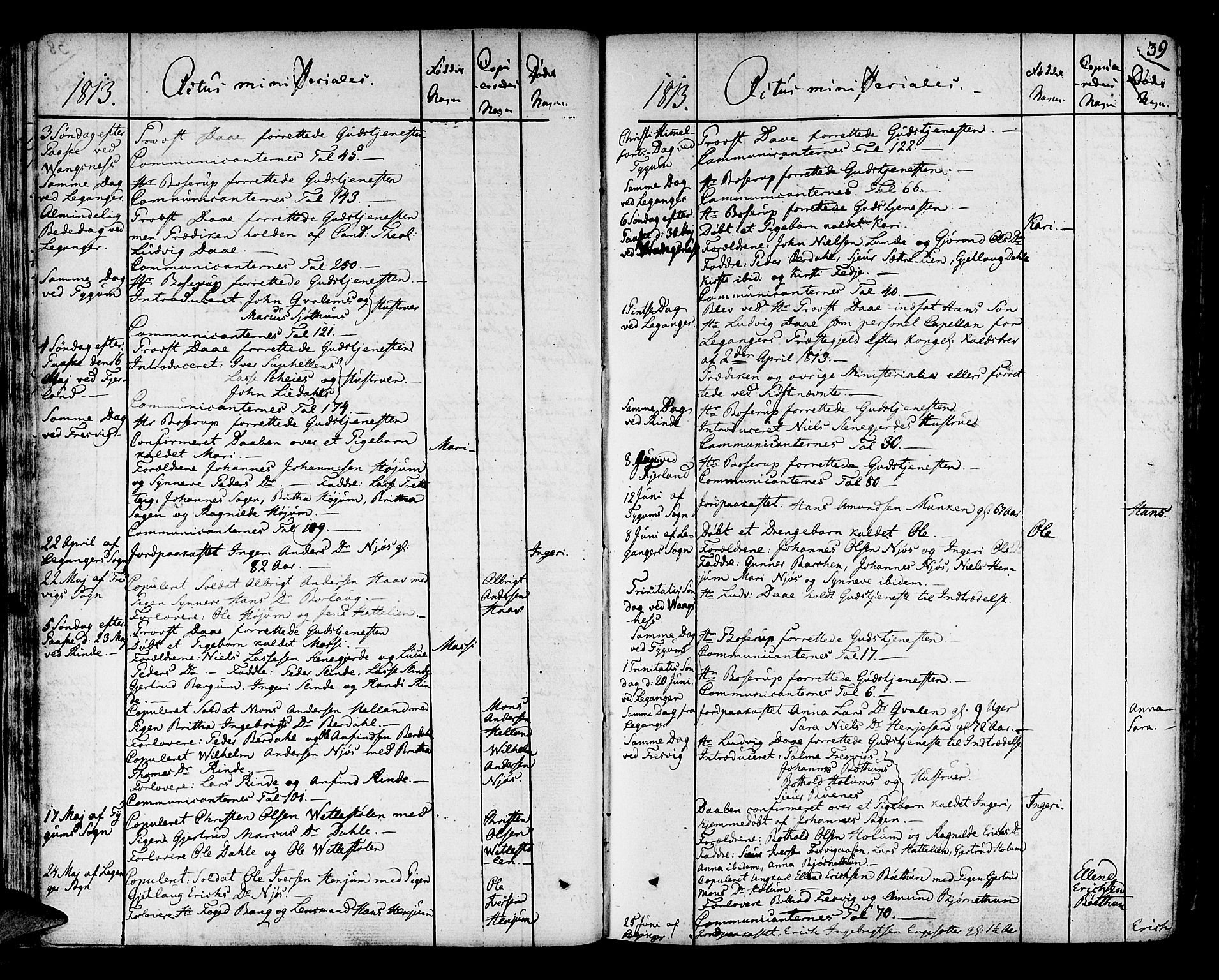 Leikanger sokneprestembete, SAB/A-81001: Parish register (official) no. A 6, 1810-1838, p. 39