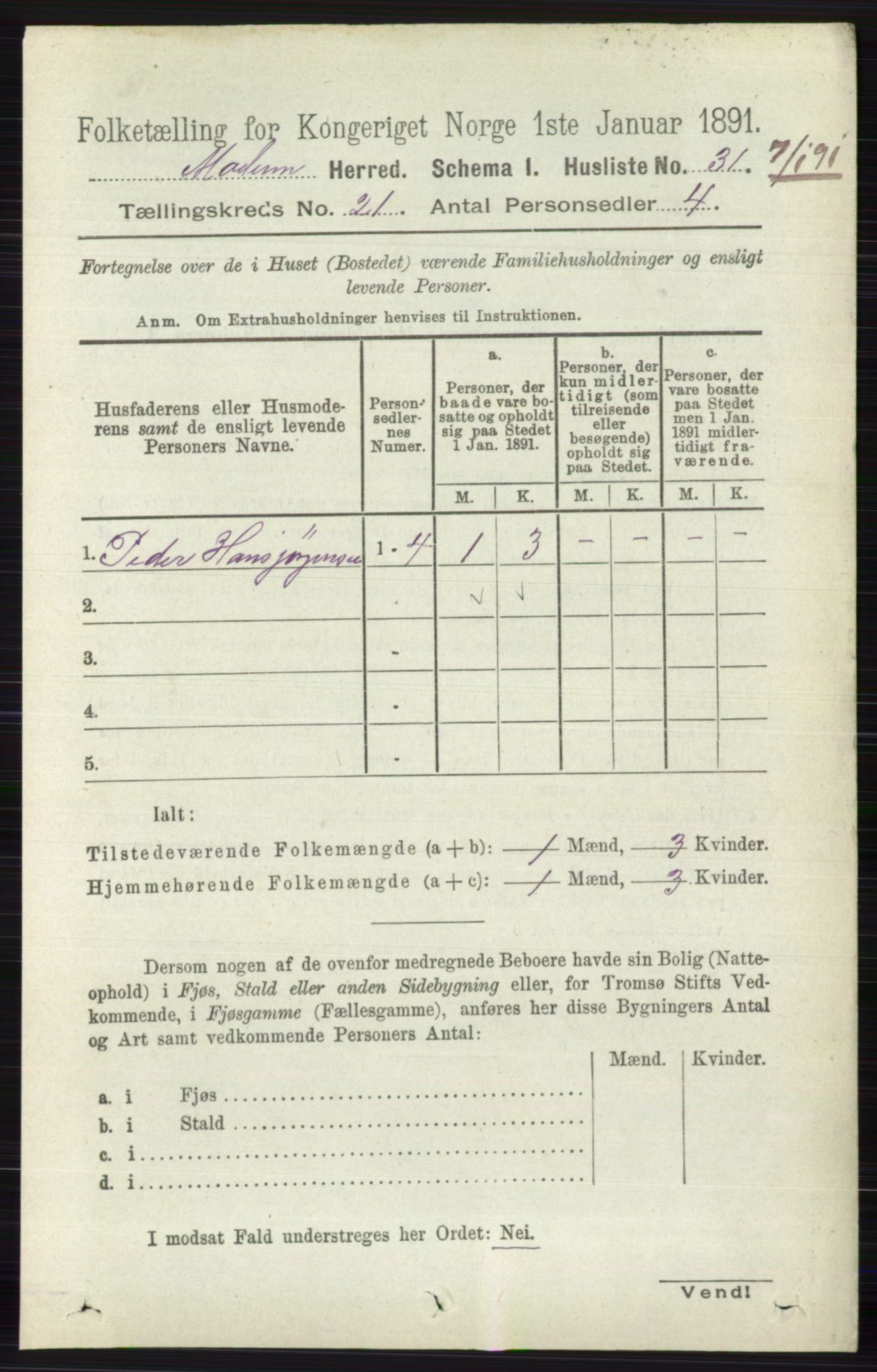 RA, 1891 census for 0623 Modum, 1891, p. 8094