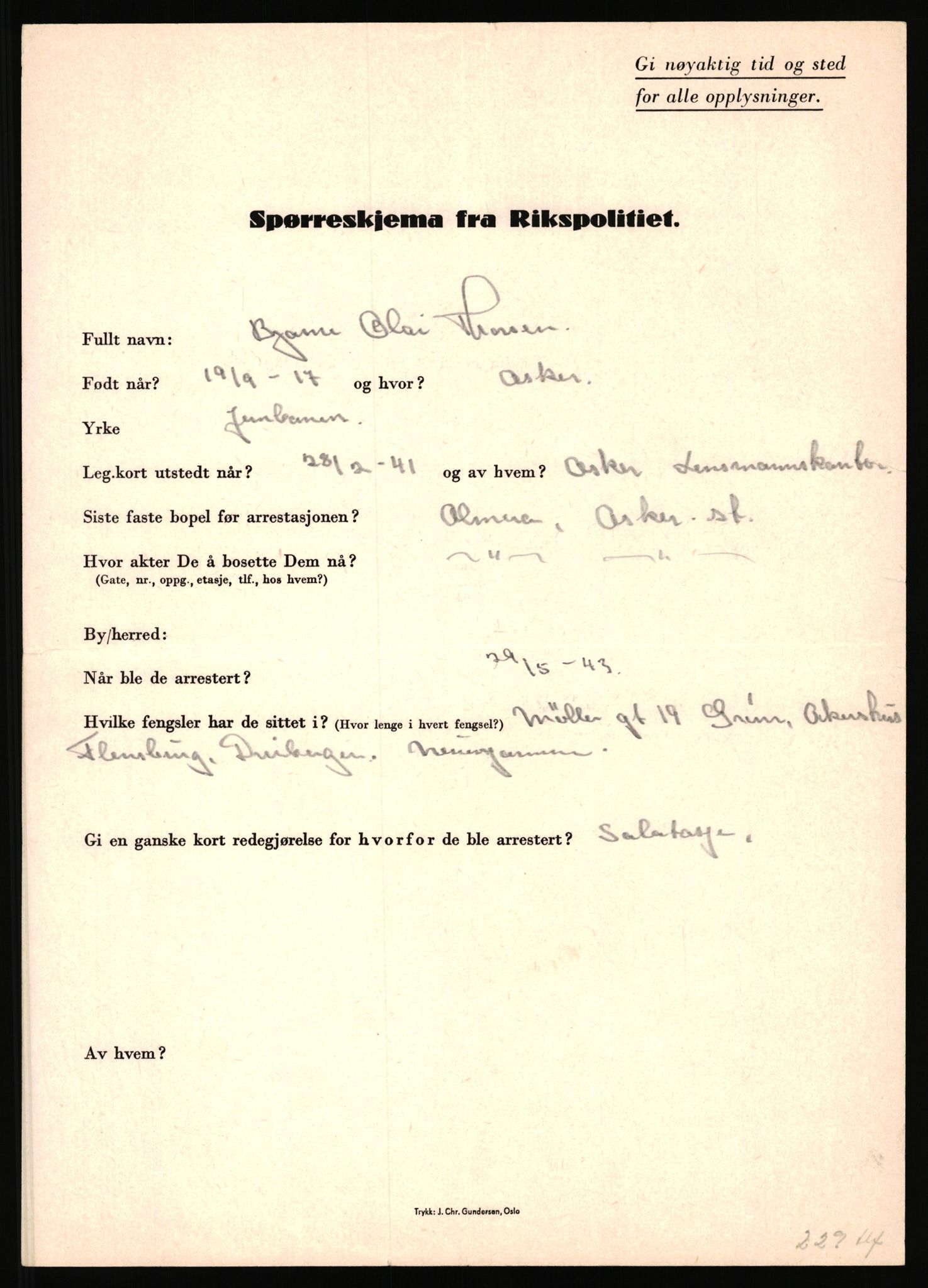 Rikspolitisjefen, AV/RA-S-1560/L/L0017: Tidemann, Hermann G. - Veum, Tjostolv, 1940-1945, p. 191