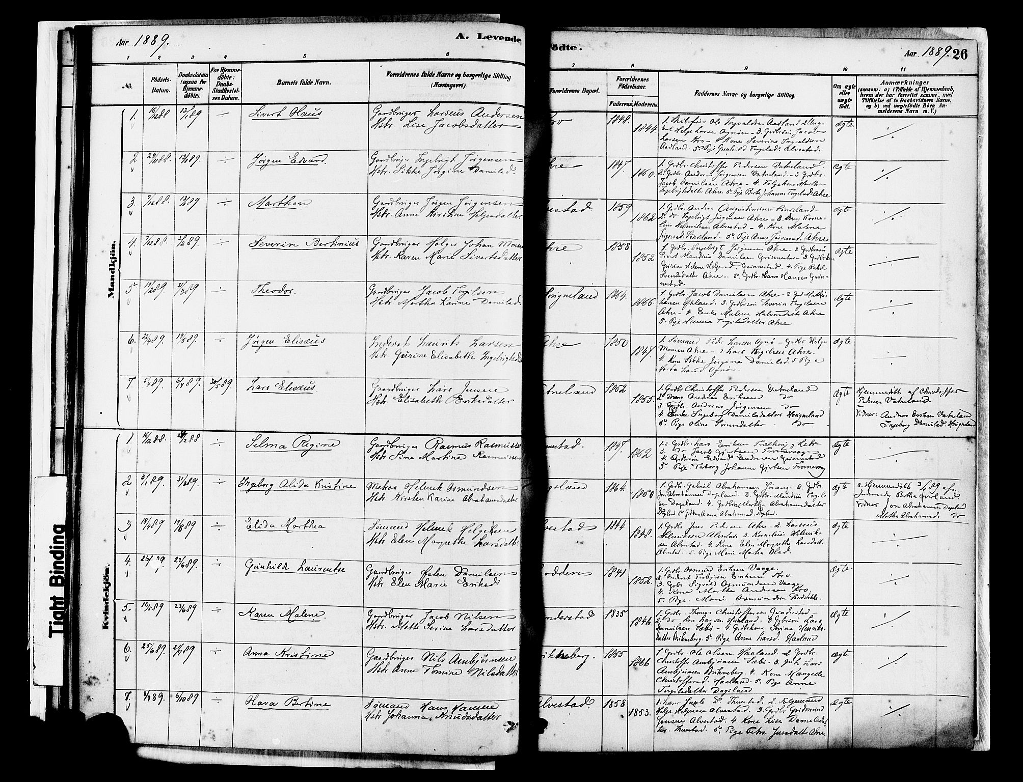 Tysvær sokneprestkontor, SAST/A -101864/H/Ha/Haa/L0007: Parish register (official) no. A 7, 1878-1897, p. 26