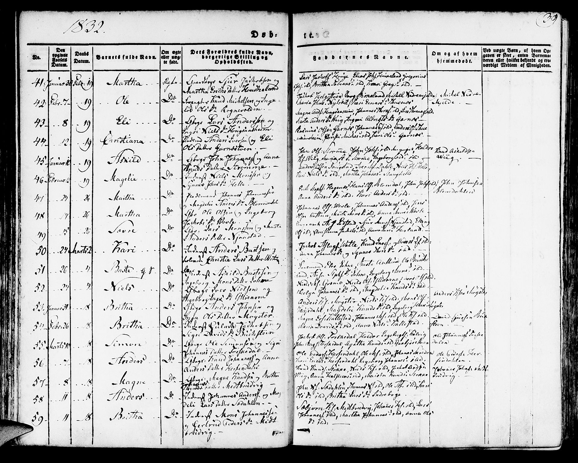 Haus sokneprestembete, AV/SAB-A-75601/H/Haa: Parish register (official) no. A 14, 1827-1838, p. 39