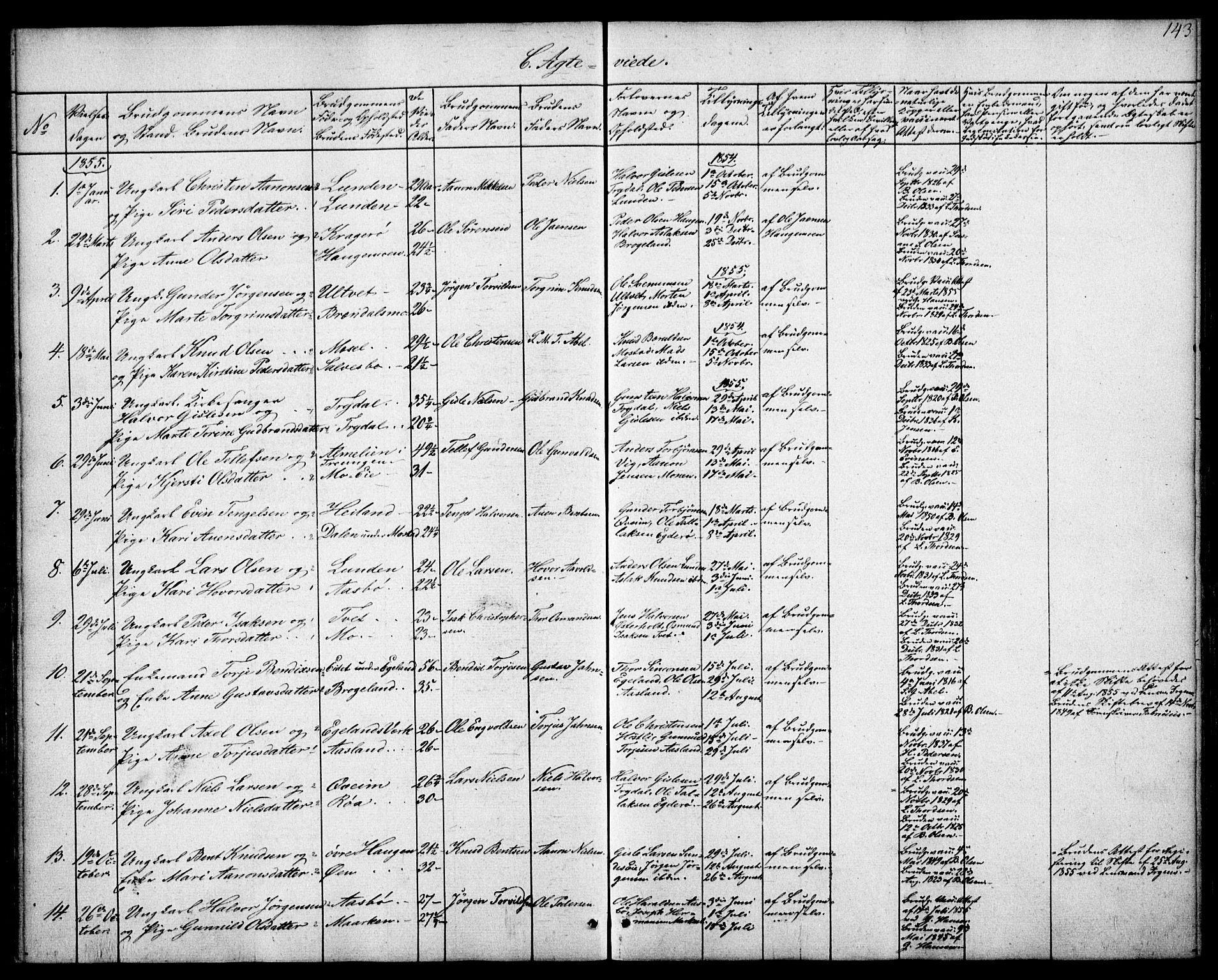 Gjerstad sokneprestkontor, SAK/1111-0014/F/Fa/Faa/L0006: Parish register (official) no. A 6, 1841-1857, p. 143