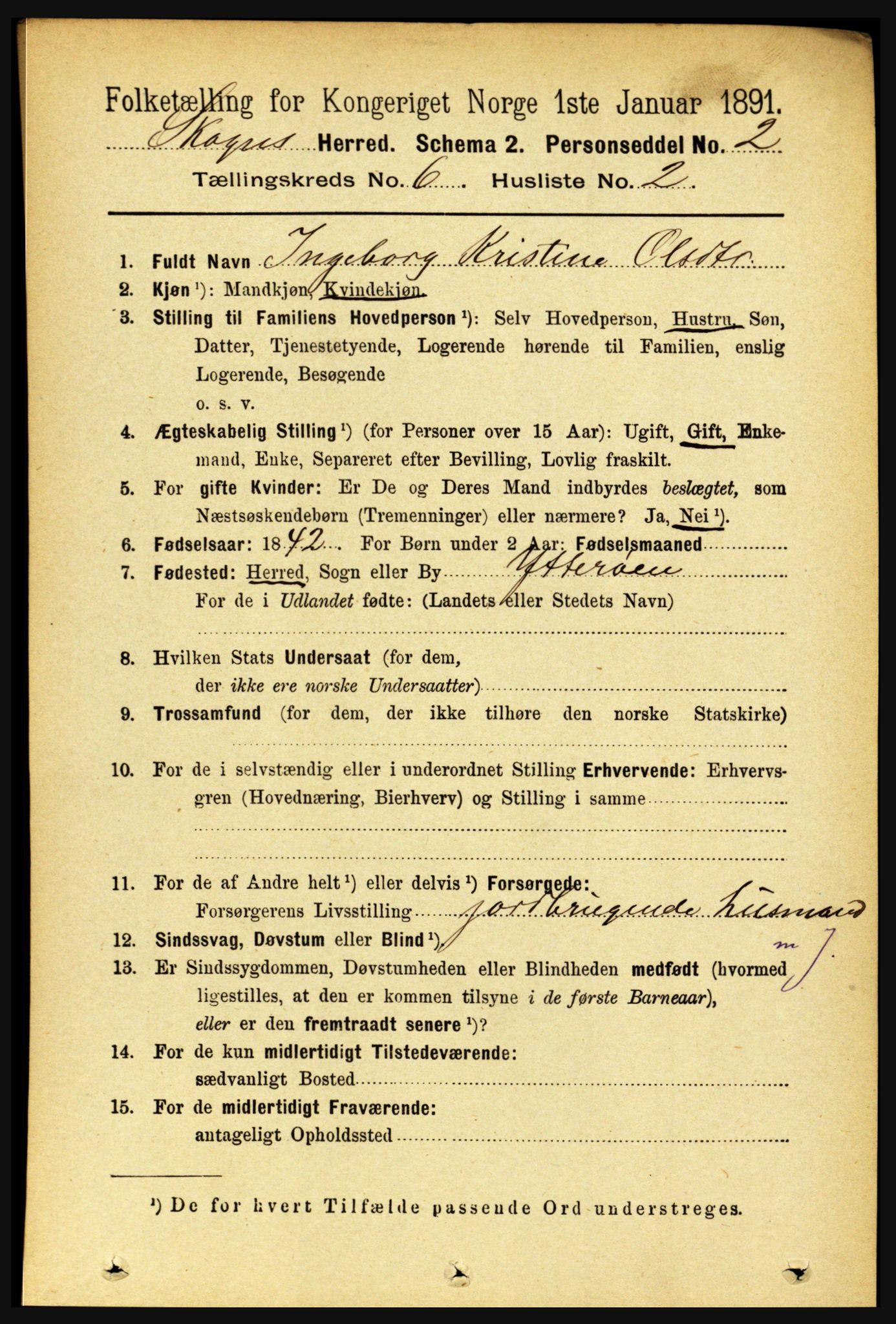 RA, 1891 census for 1719 Skogn, 1891, p. 3472