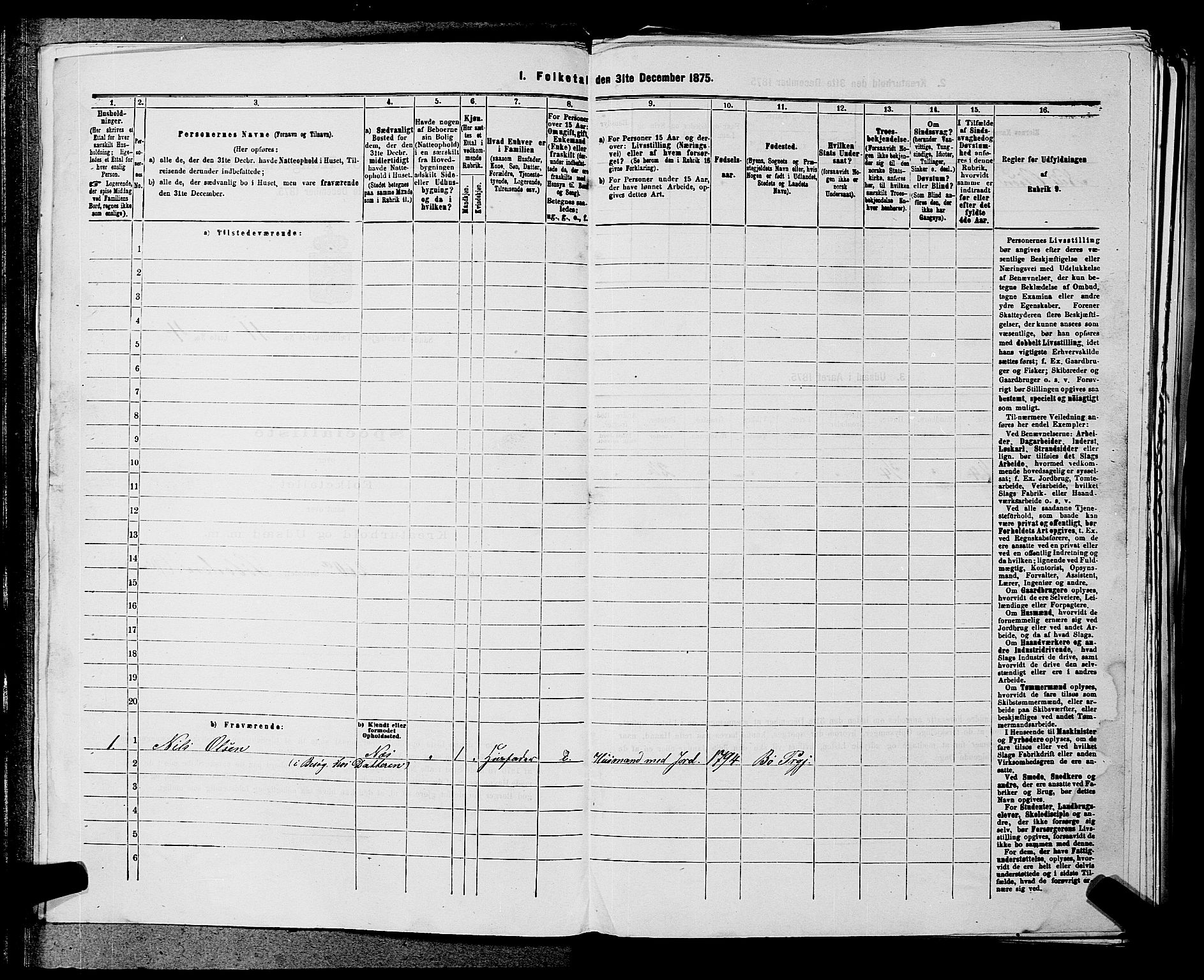 SAKO, 1875 census for 0822P Sauherad, 1875, p. 1314