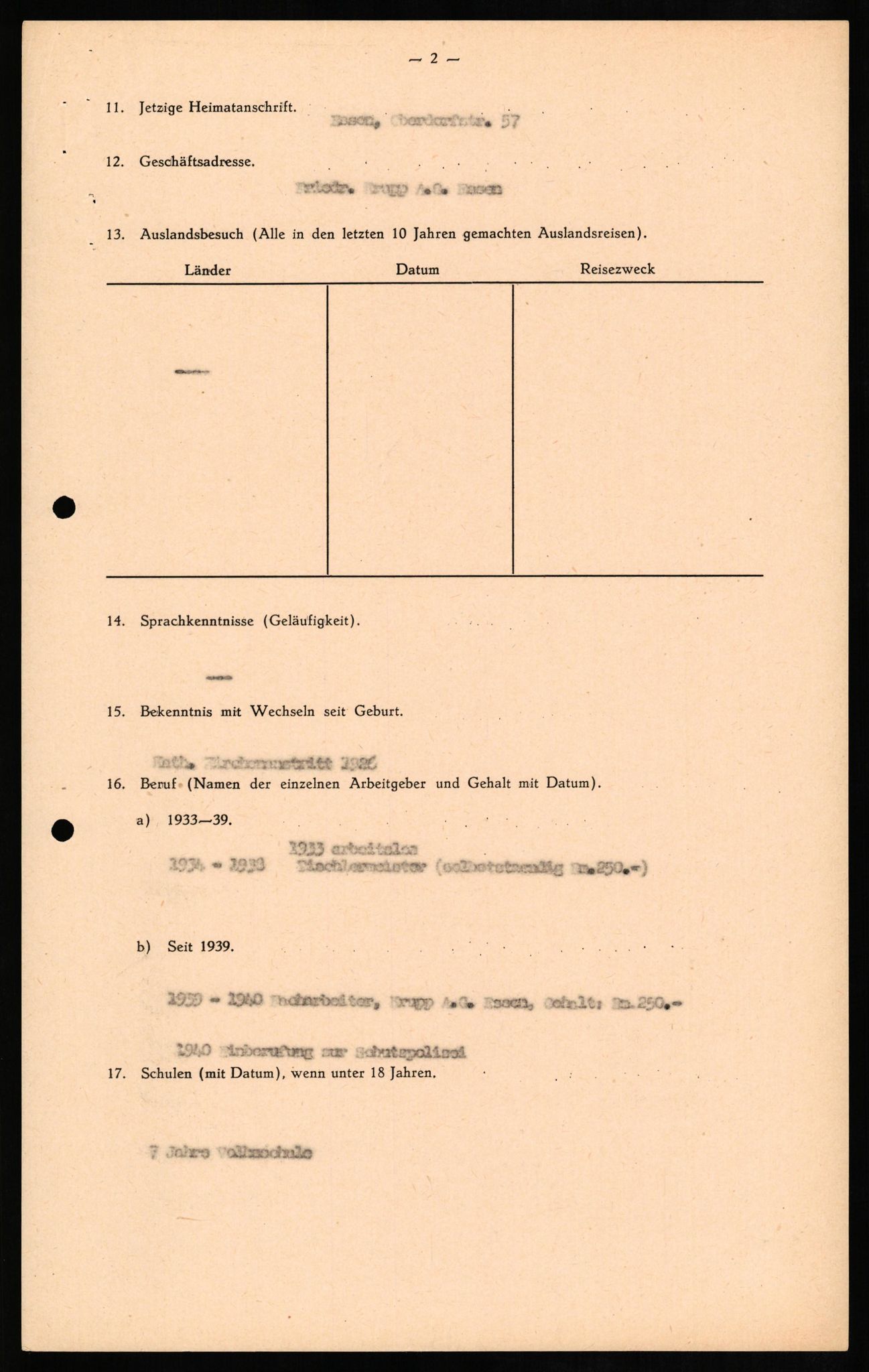 Forsvaret, Forsvarets overkommando II, AV/RA-RAFA-3915/D/Db/L0011: CI Questionaires. Tyske okkupasjonsstyrker i Norge. Tyskere., 1945-1946, p. 143