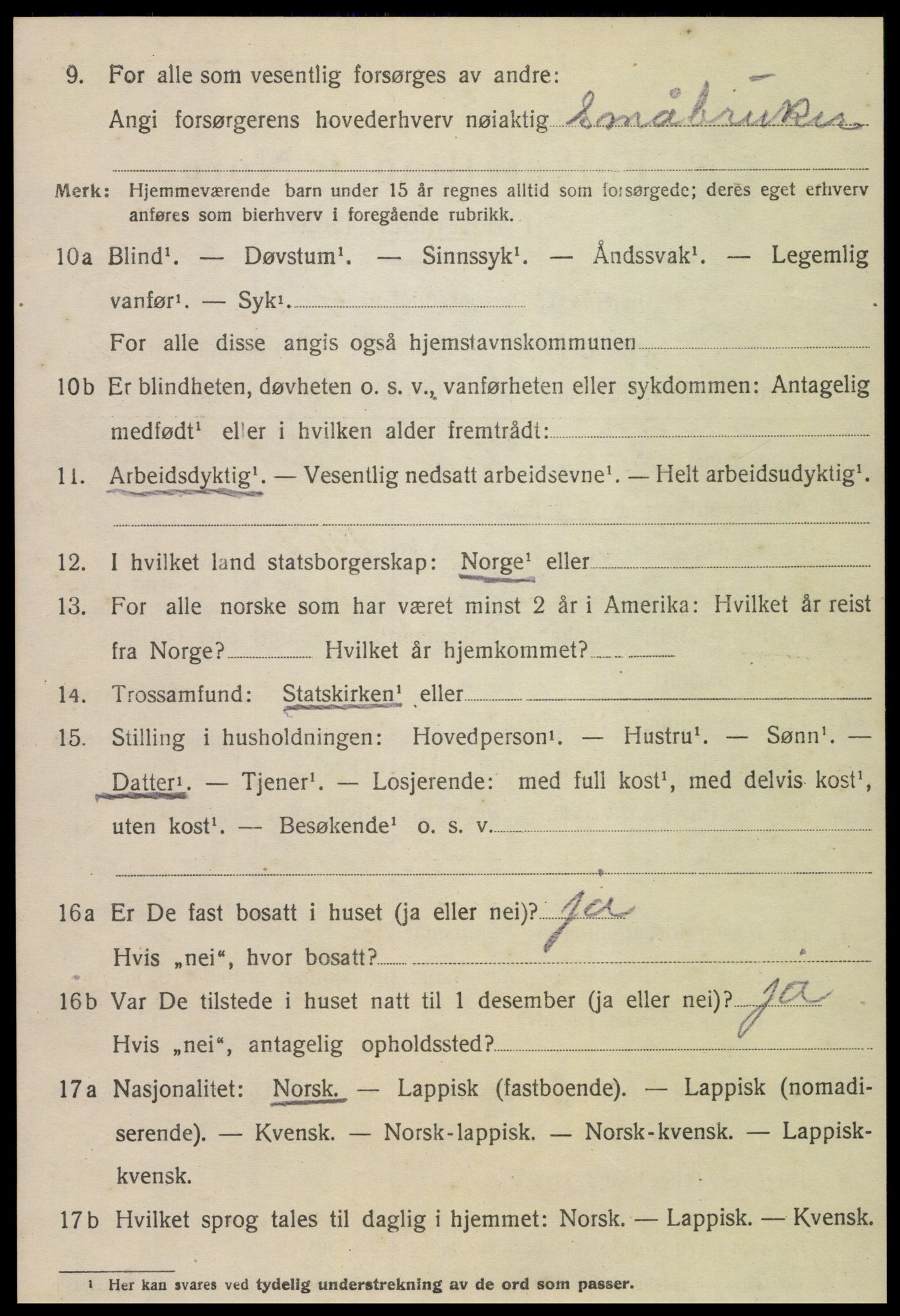 SAT, 1920 census for Meløy, 1920, p. 7608